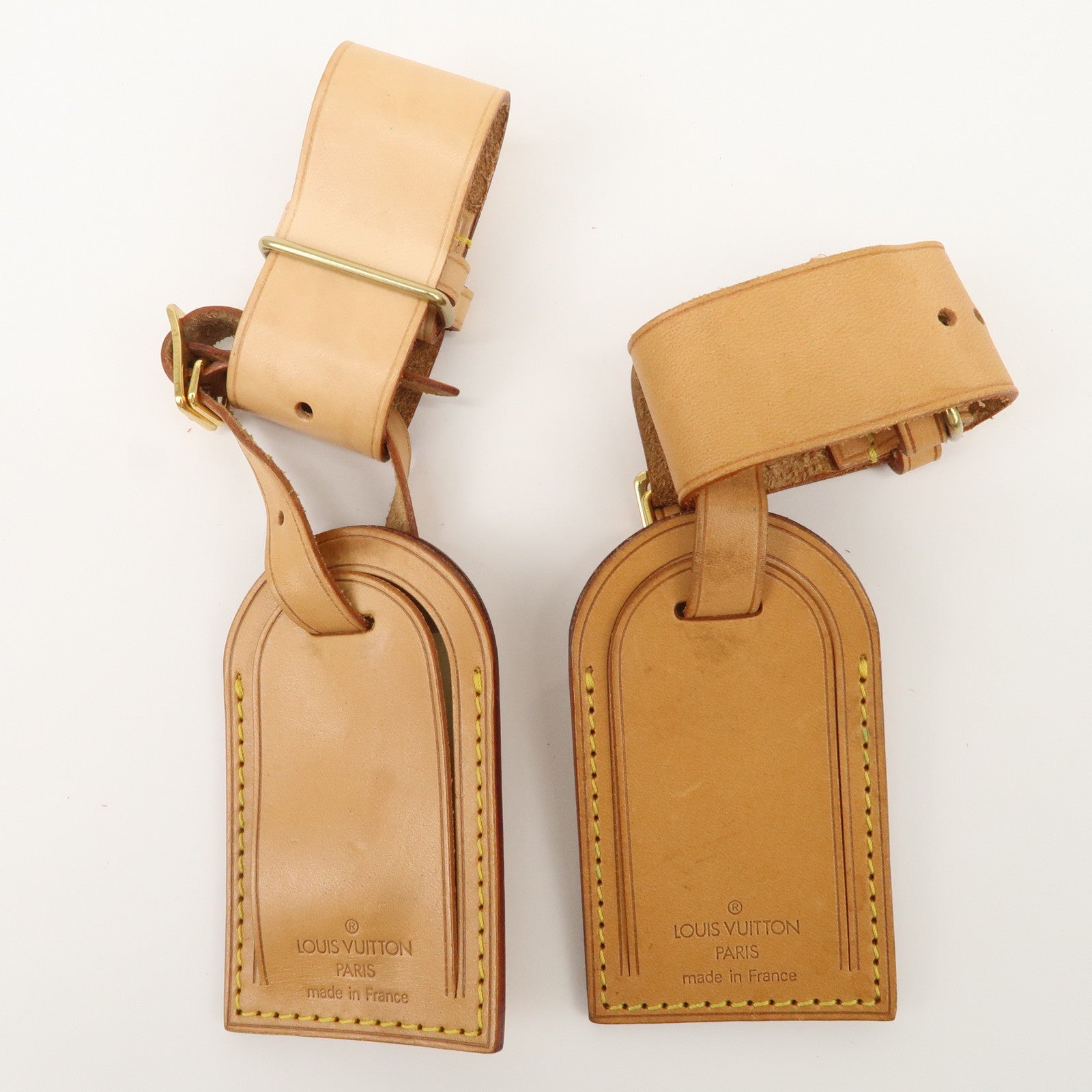 Louis Vuitton Set of 10 Leather Name Tag & Poignet Natural Used