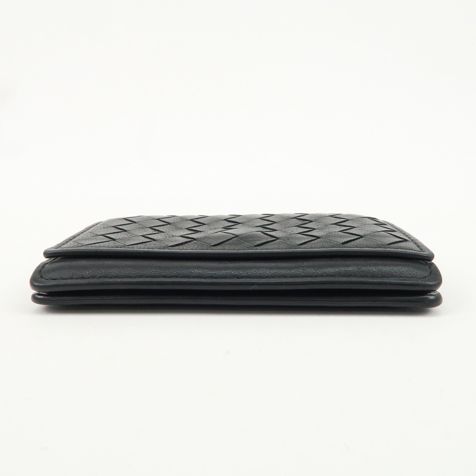 BOTTEGA VENETA Intrecciato Leather Card Case ID Case Black