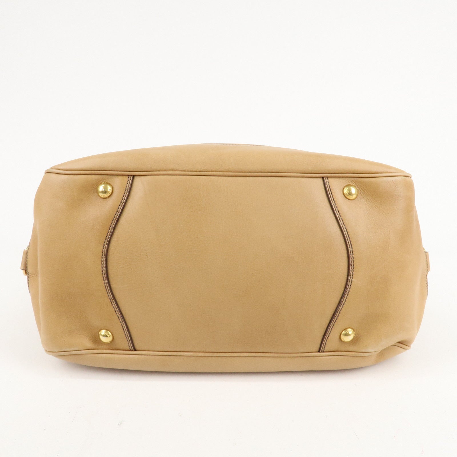 PRADA Leather One Shoulder Bag Brown