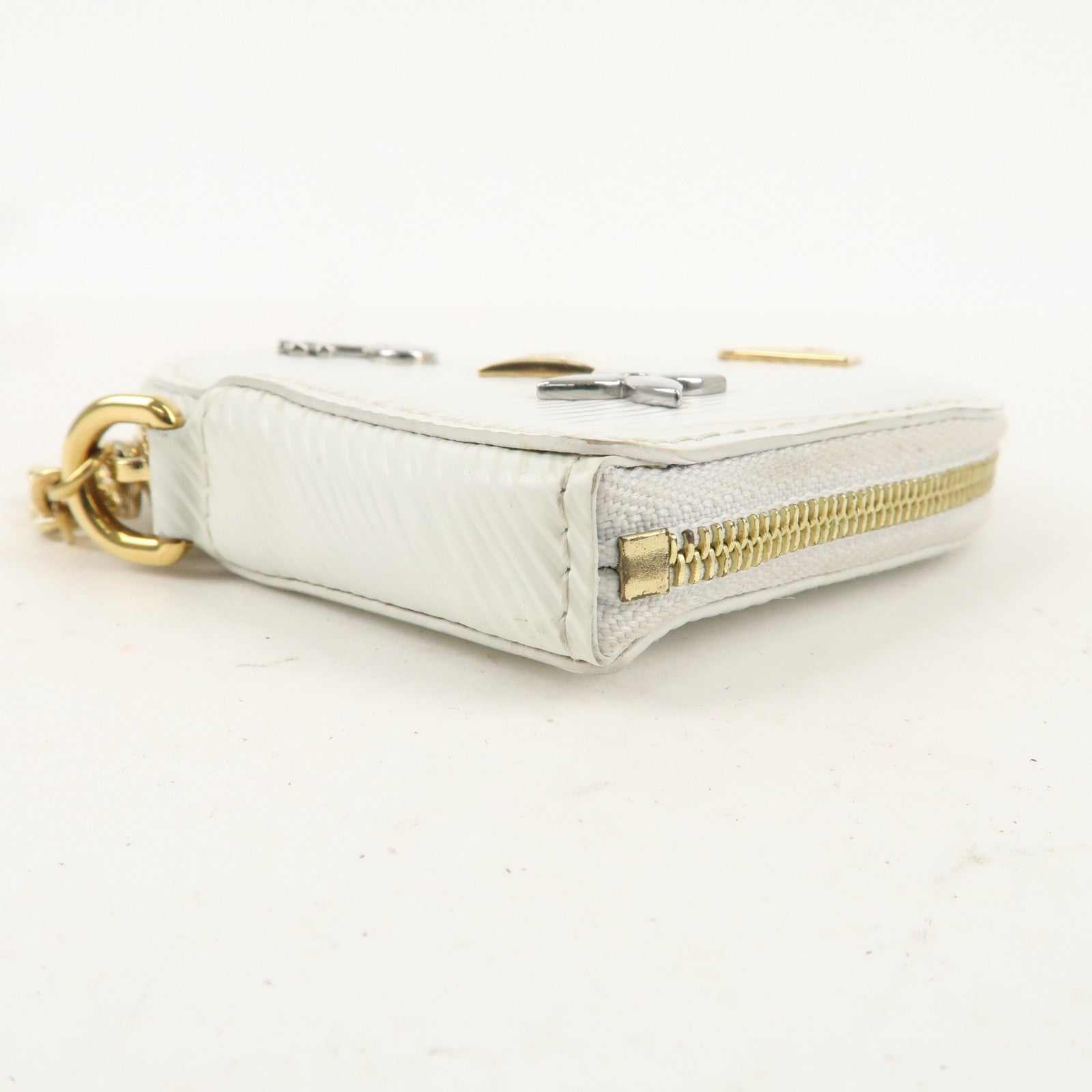 Louis Vuitton Epi Porte Monnaie Love Lock Coin Case Blanc M63996