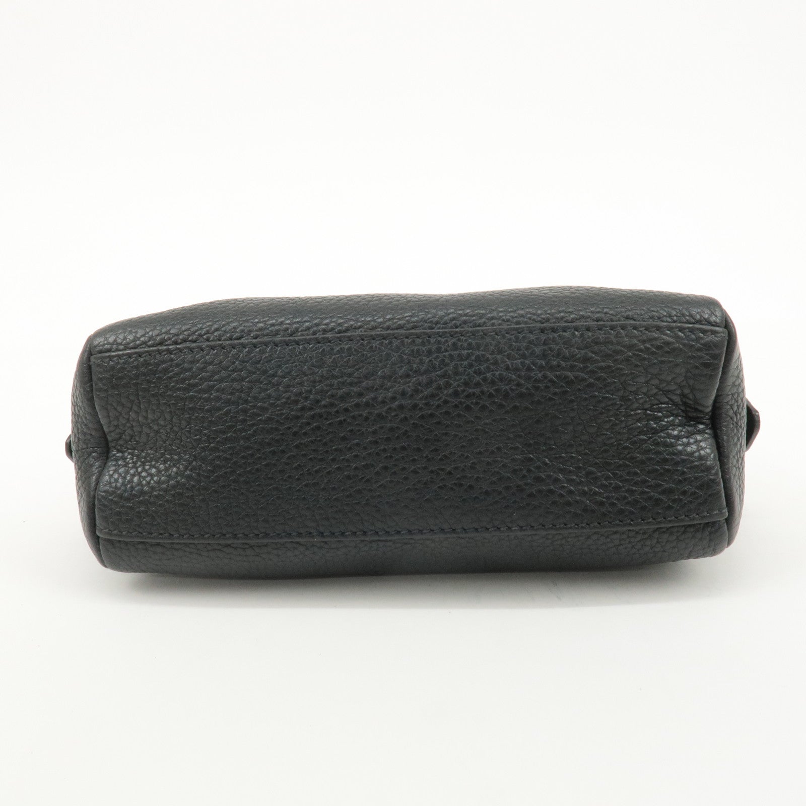 PRADA Logo Leather Pouch Cosmetic Pouch Black