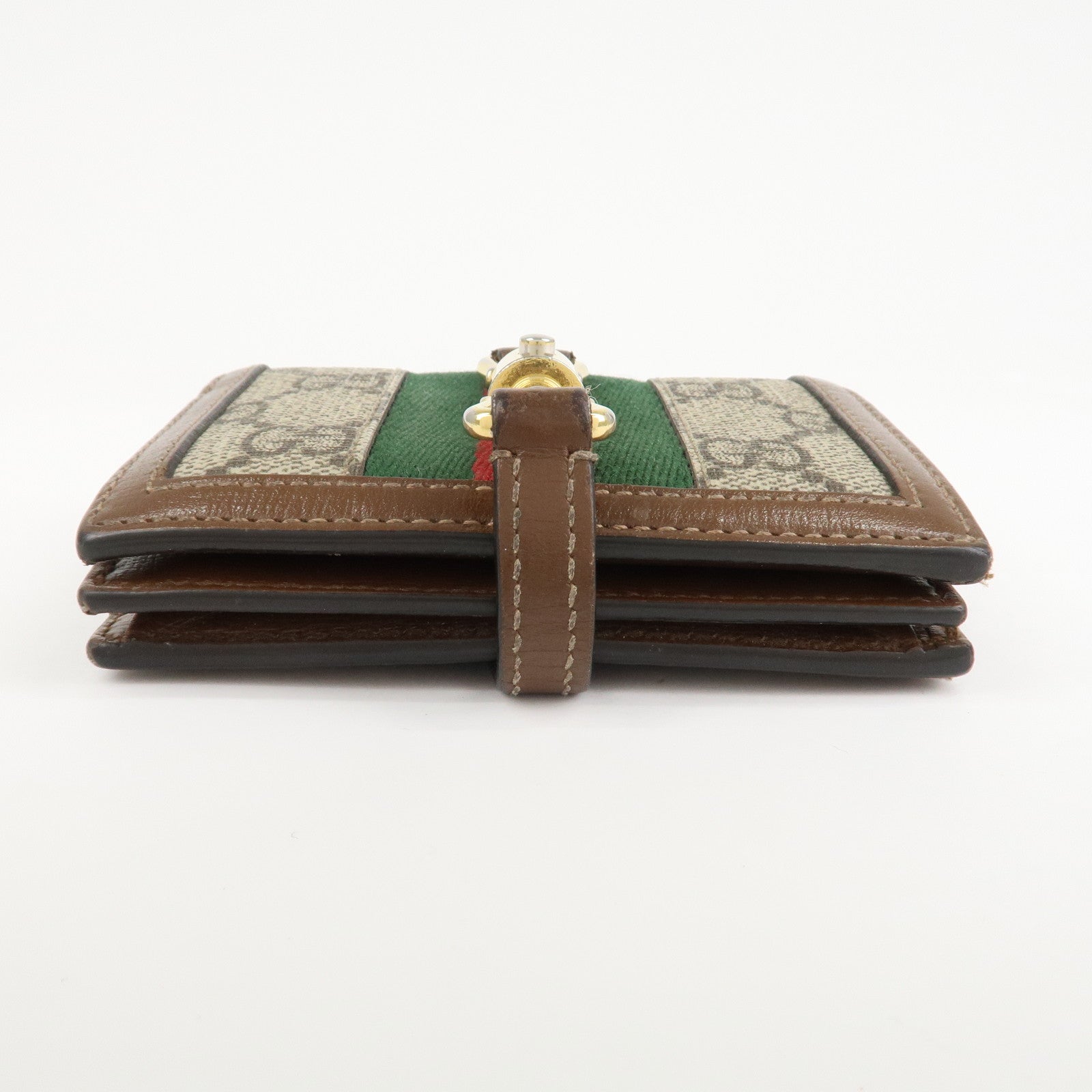 GUCCI New Jackie Sherry GG Supreme Leather Wallet Beige 645536 Used