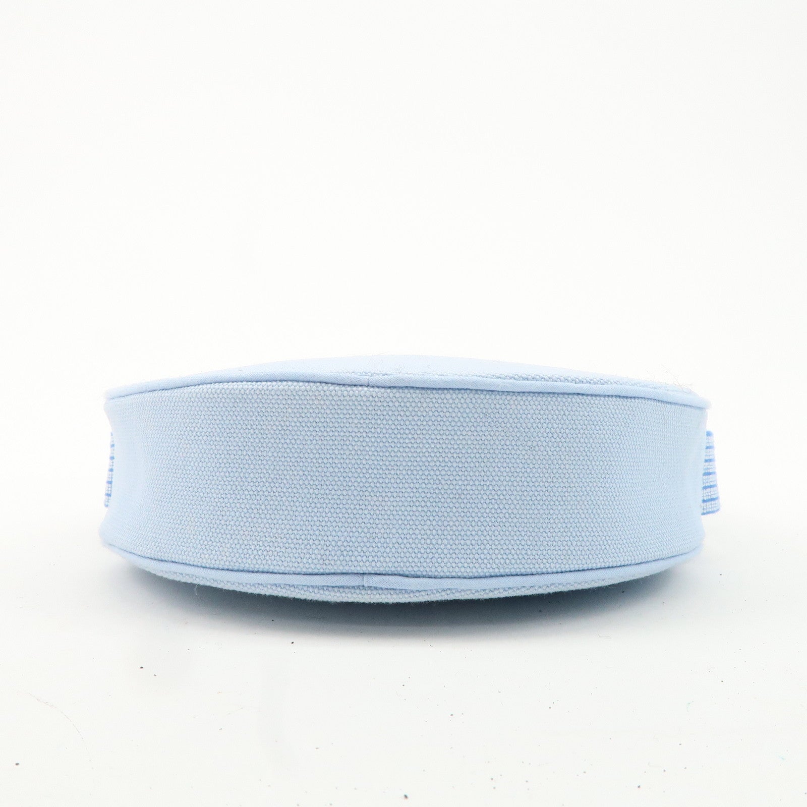 HERMES Circus Sakarecre Cotton Canvas Shoulder Bag Light Blue Used