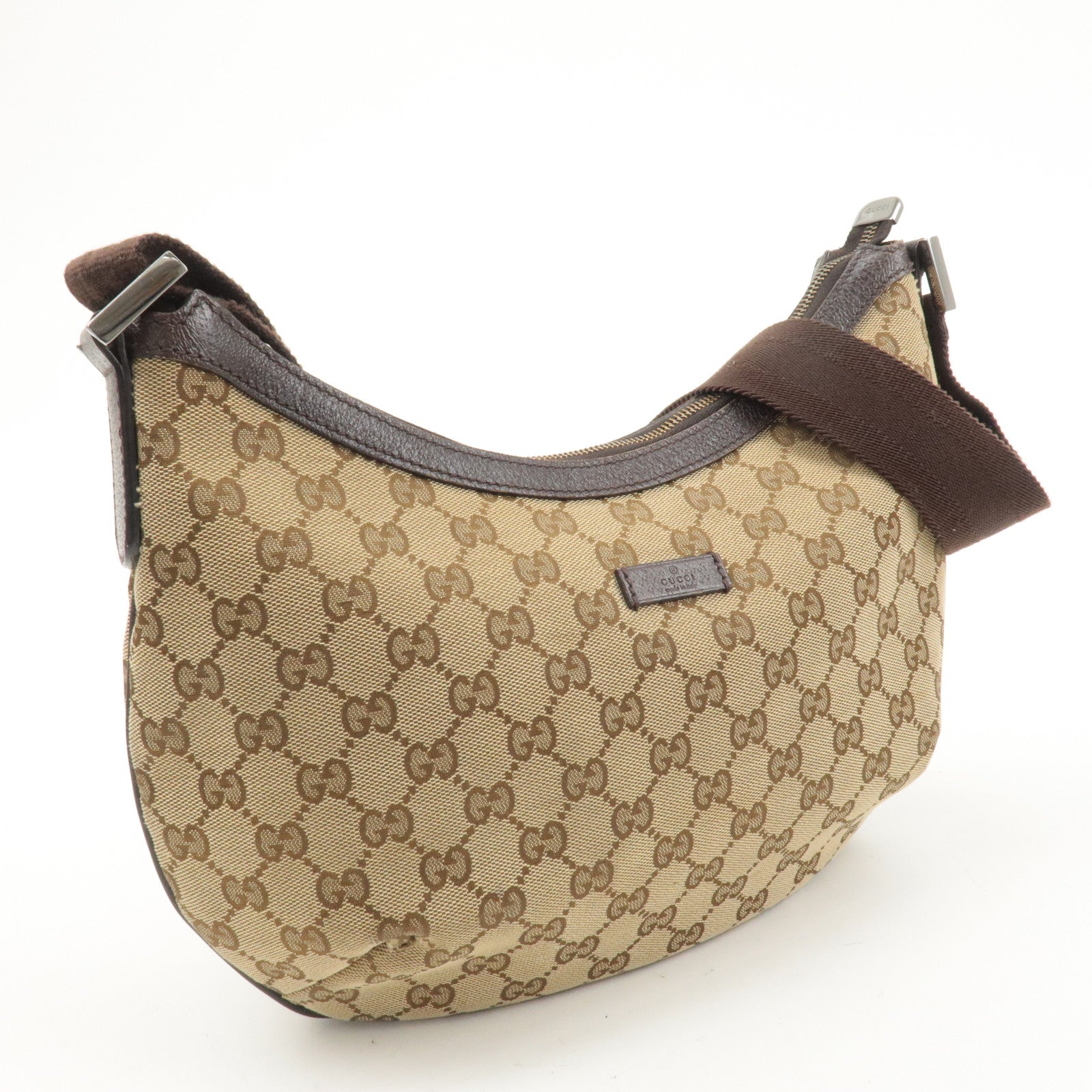 GUCCI Sherry GG Canvas Leather Shoulder Bag Beige Brown 181092