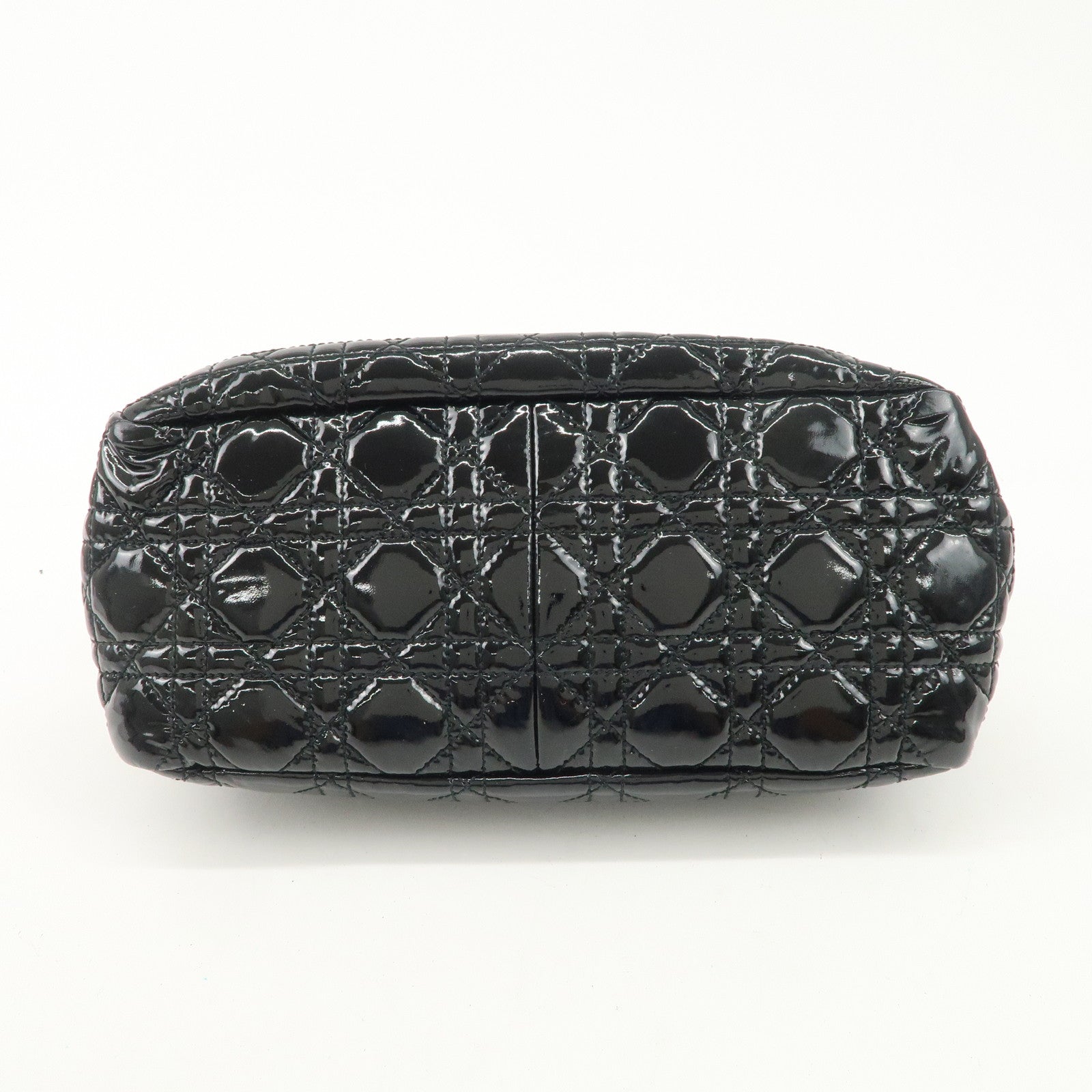 Christian Dior New Lock Cannage Patent Leather Chain Shoulder Bag Used