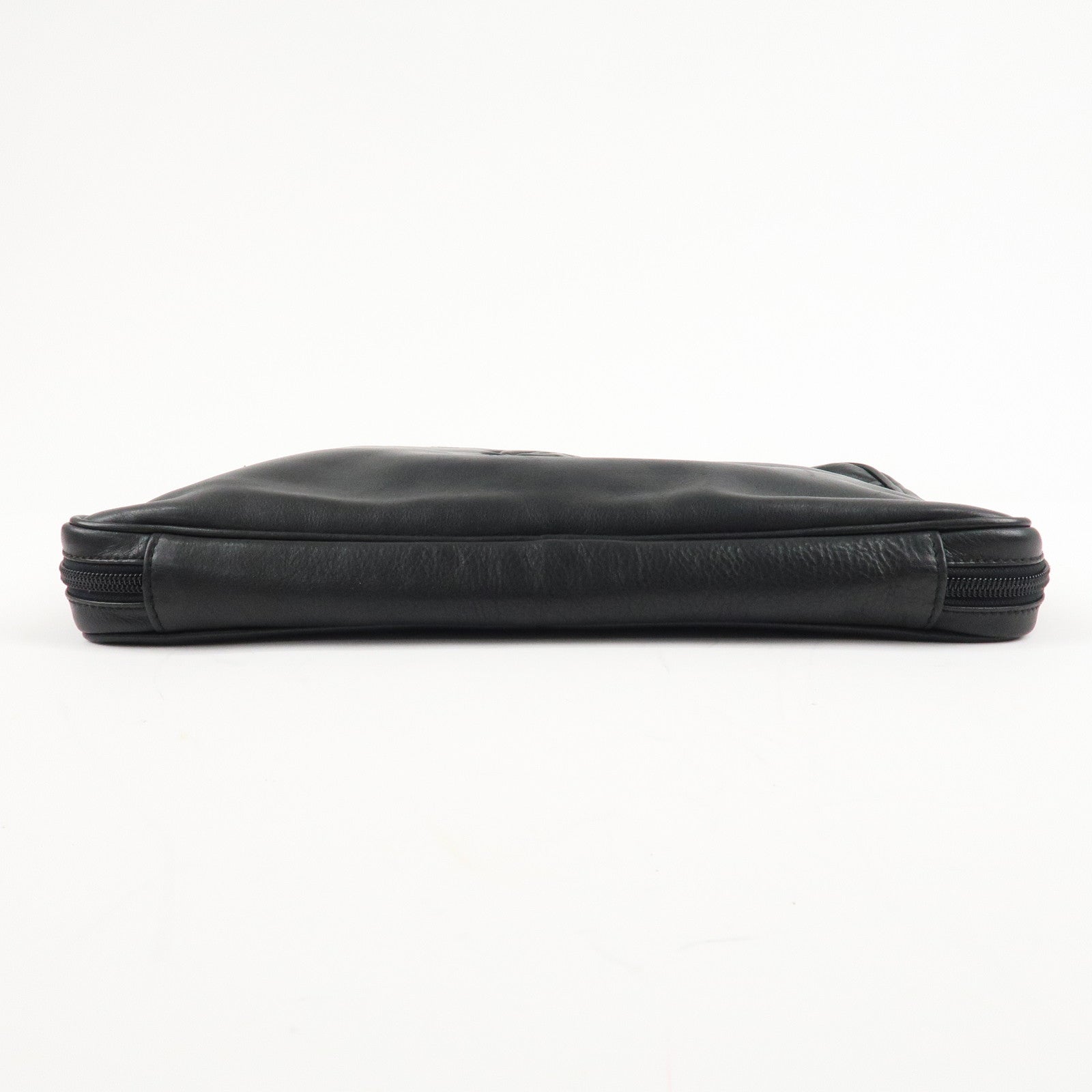 LOEWE Anagram Leather Clutch Bag Second Bag Black