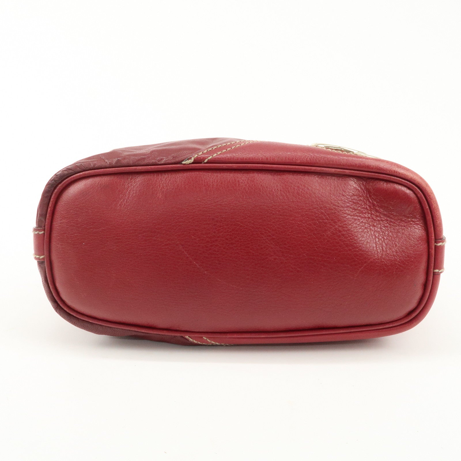 GUCCI New Brit Leather Shoulder Bag Red 182491 Used