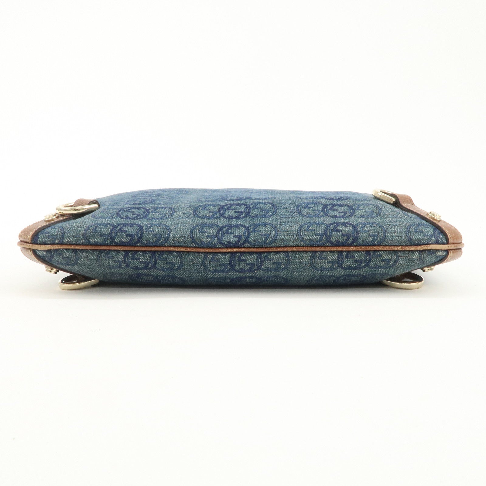 GUCCI Interlocking Abbey Denim Leather Shoulder Bag 131326 Used