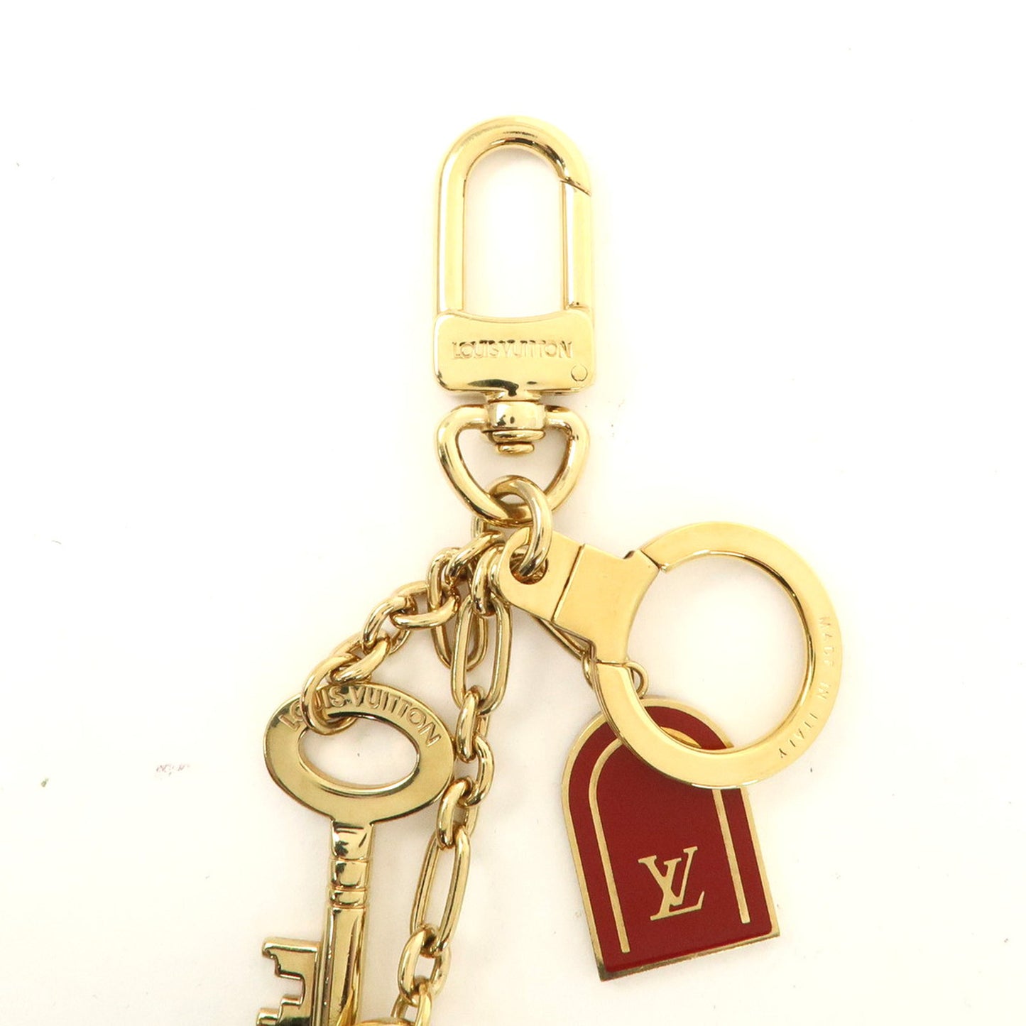 Louis Vuitton Porte Cles Cadena Bag Charm Red Metal M60073