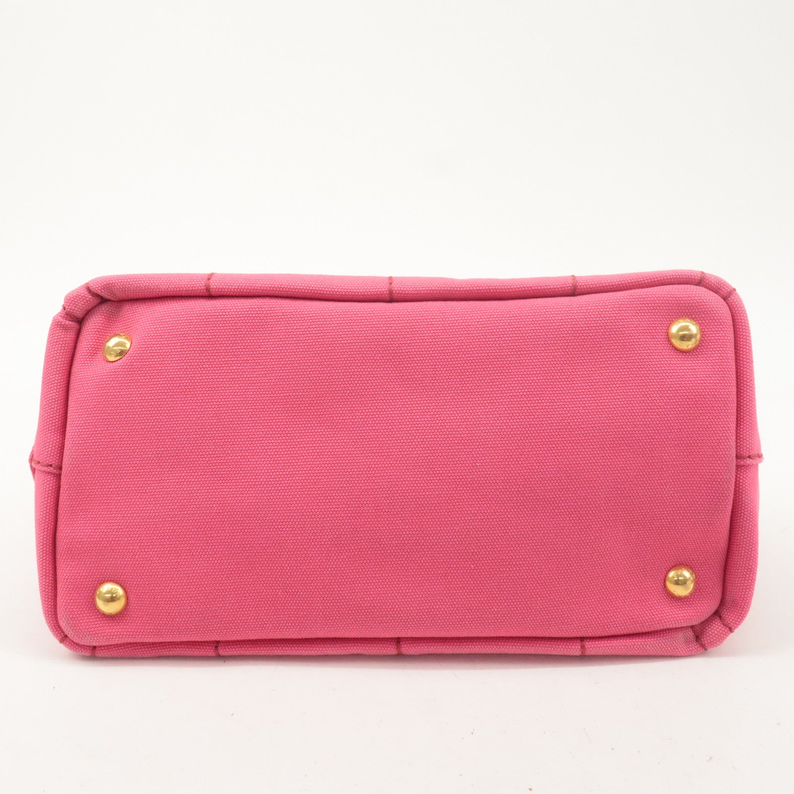 PRADA Logo Canapa Mini Canvas 2Way Shoulder Bag Pink