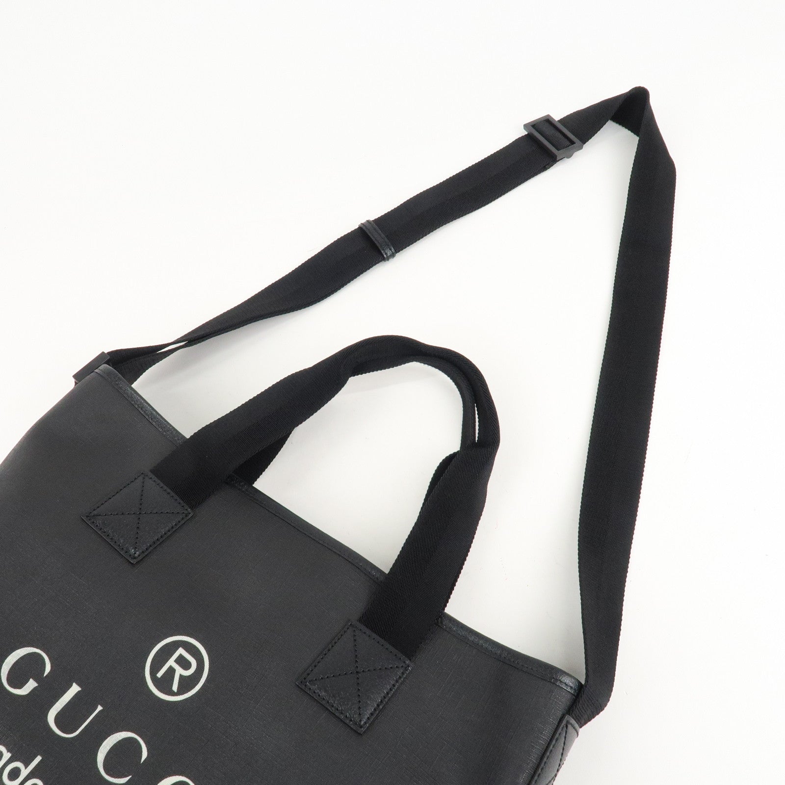 GUCCI PVC 2WAY Bag Tote Bag Shoulder Bag Black 231859