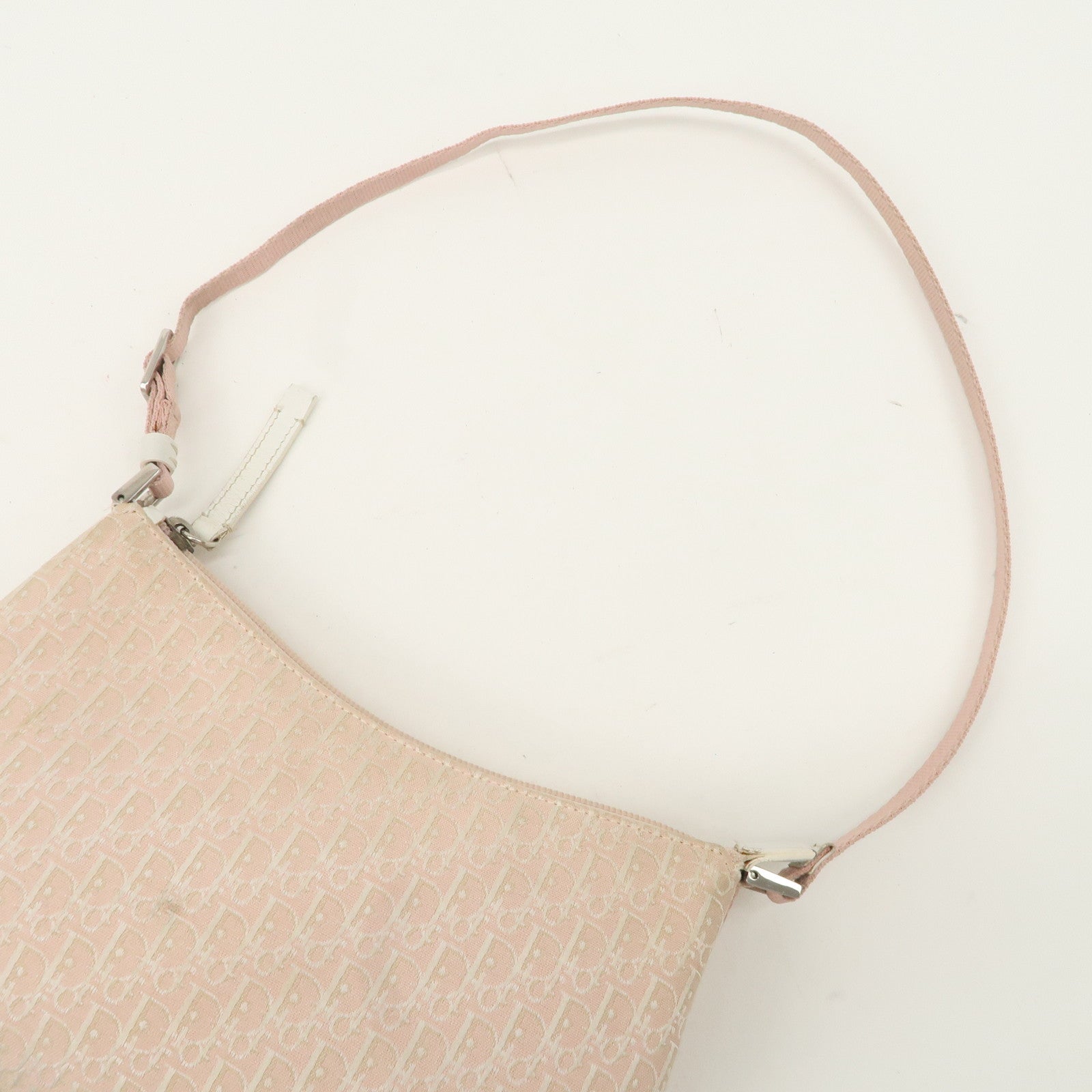 Christian Dior Trotter Canvas Leather Shoulder Bag Pink