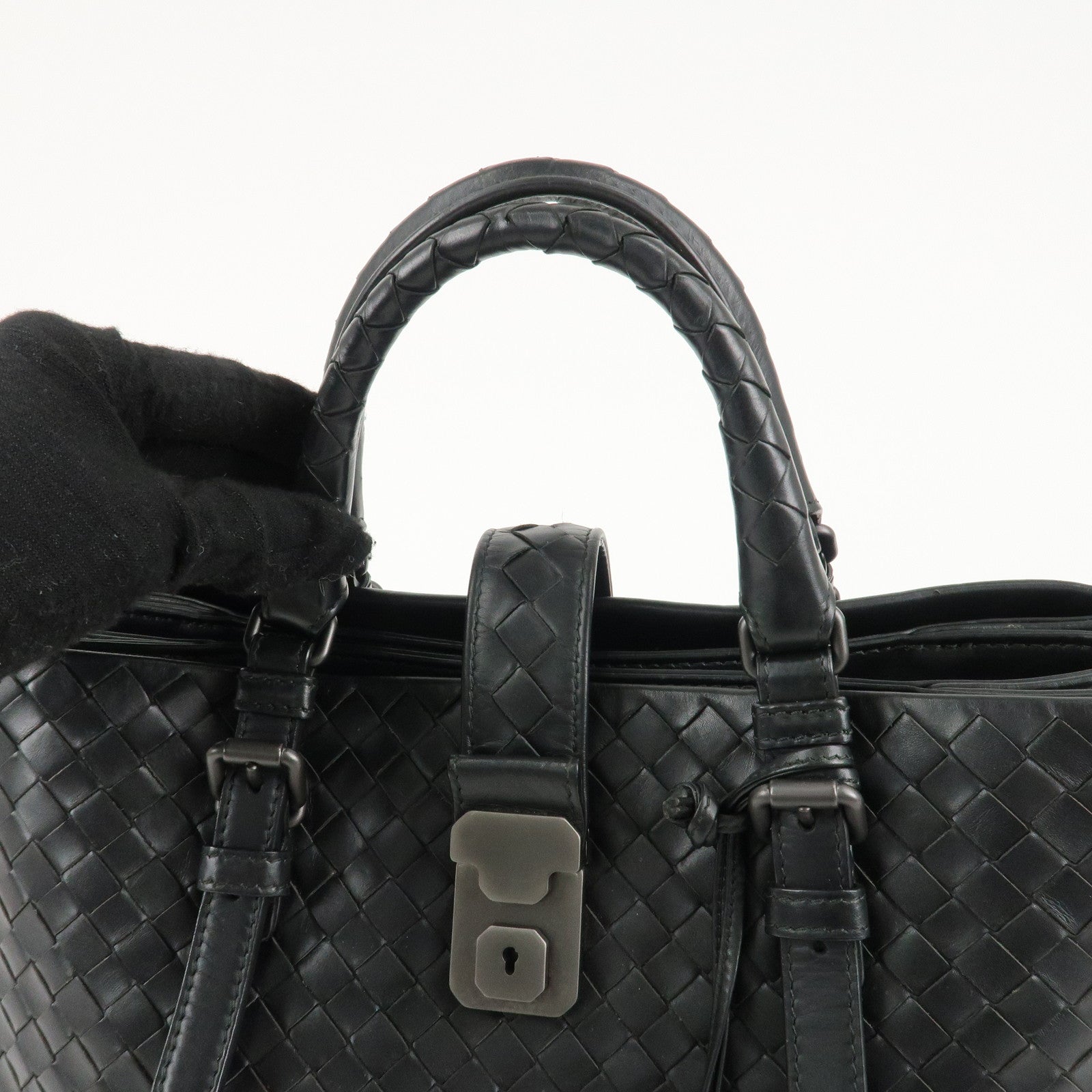 BOTTEGA VENETA Intrecciato Leather Tote Bag Hand Bag Black