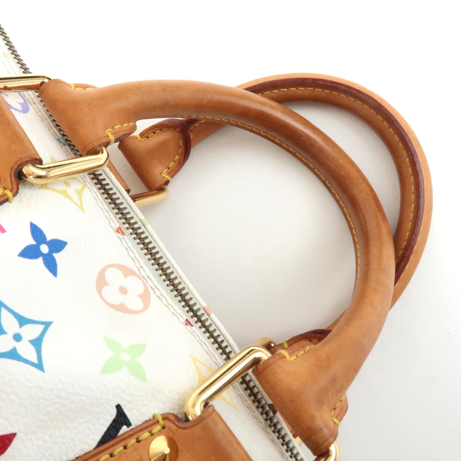 Louis Vuitton Monogram Multicolor Speedy 30 Hand Bag Blanc M92642 Used
