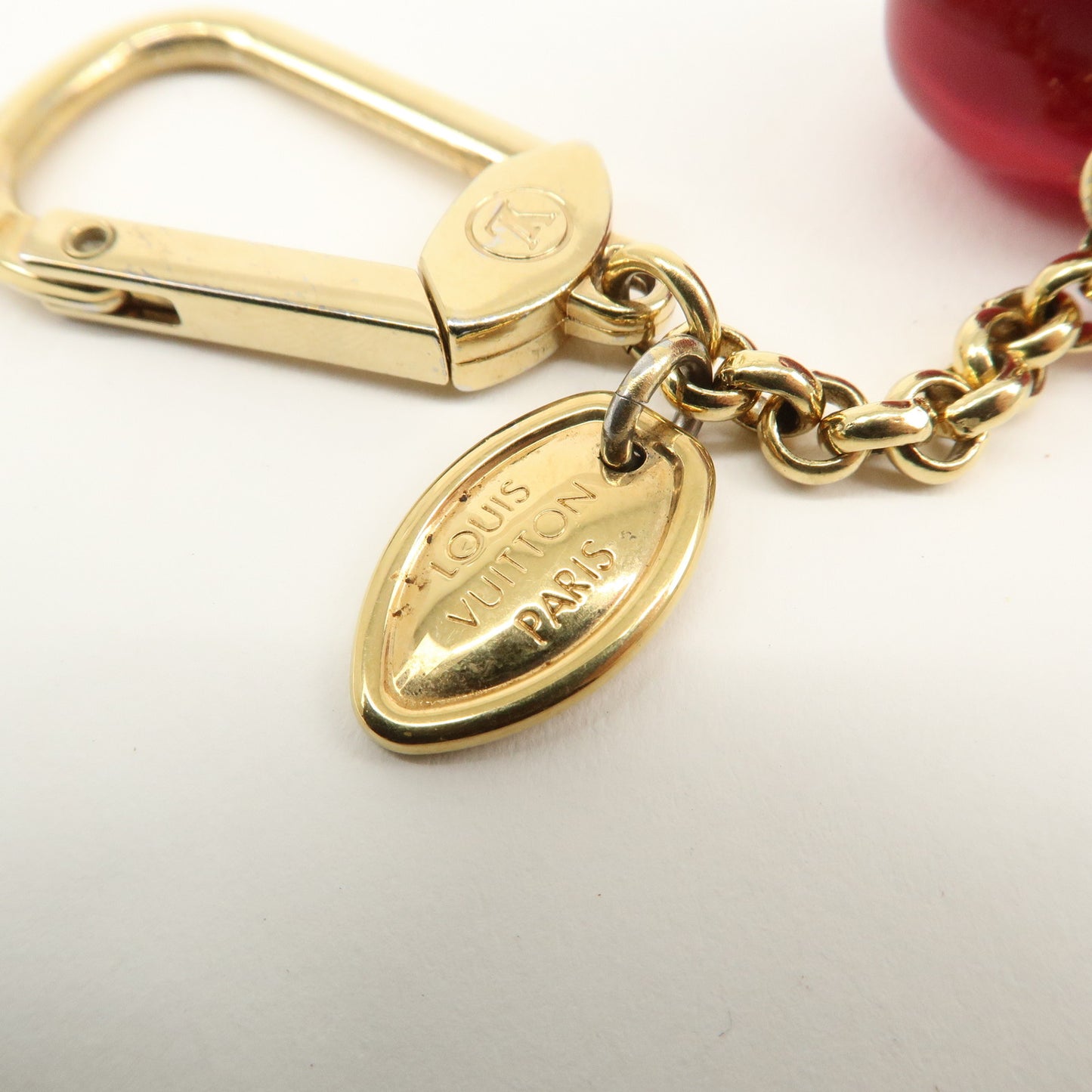 Louis Vuitton Porte Cles Pomme Heart Apple Key Ring Charm M66495