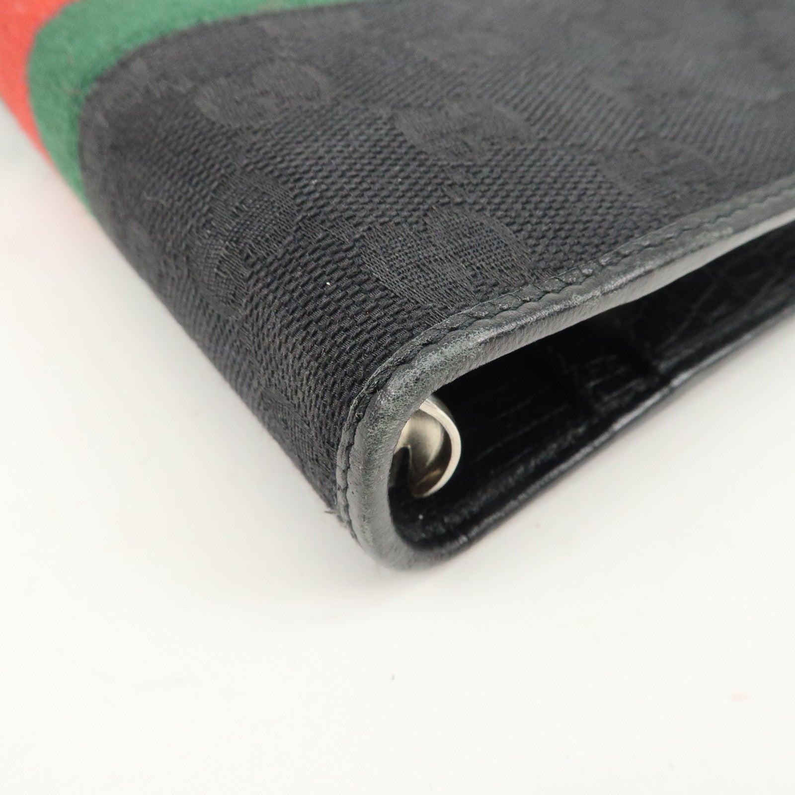 GUCCI Sherry GG Canvas Leather Notebook Cover Planner Cover 115241