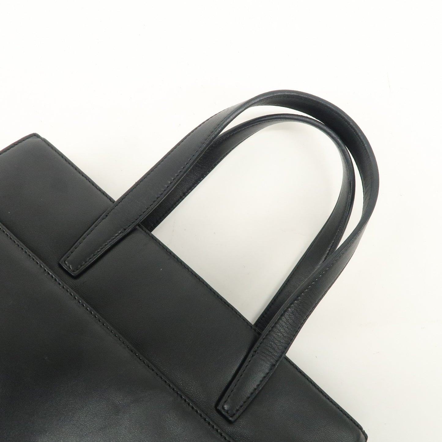 LOEWE Anagram Leather Tote Bag Hand Bag Shoulder Bag Black