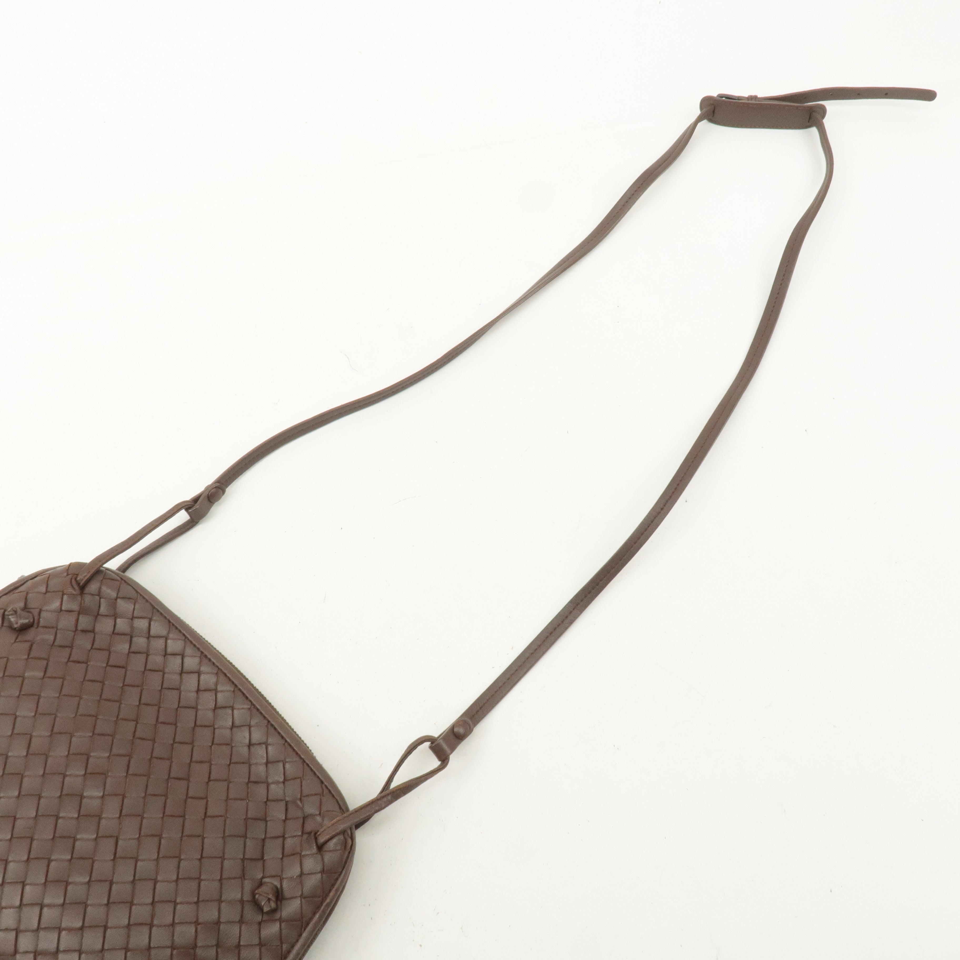 BOTTEGA VENETA Intrecciato Leather Shoulder Bag Brown