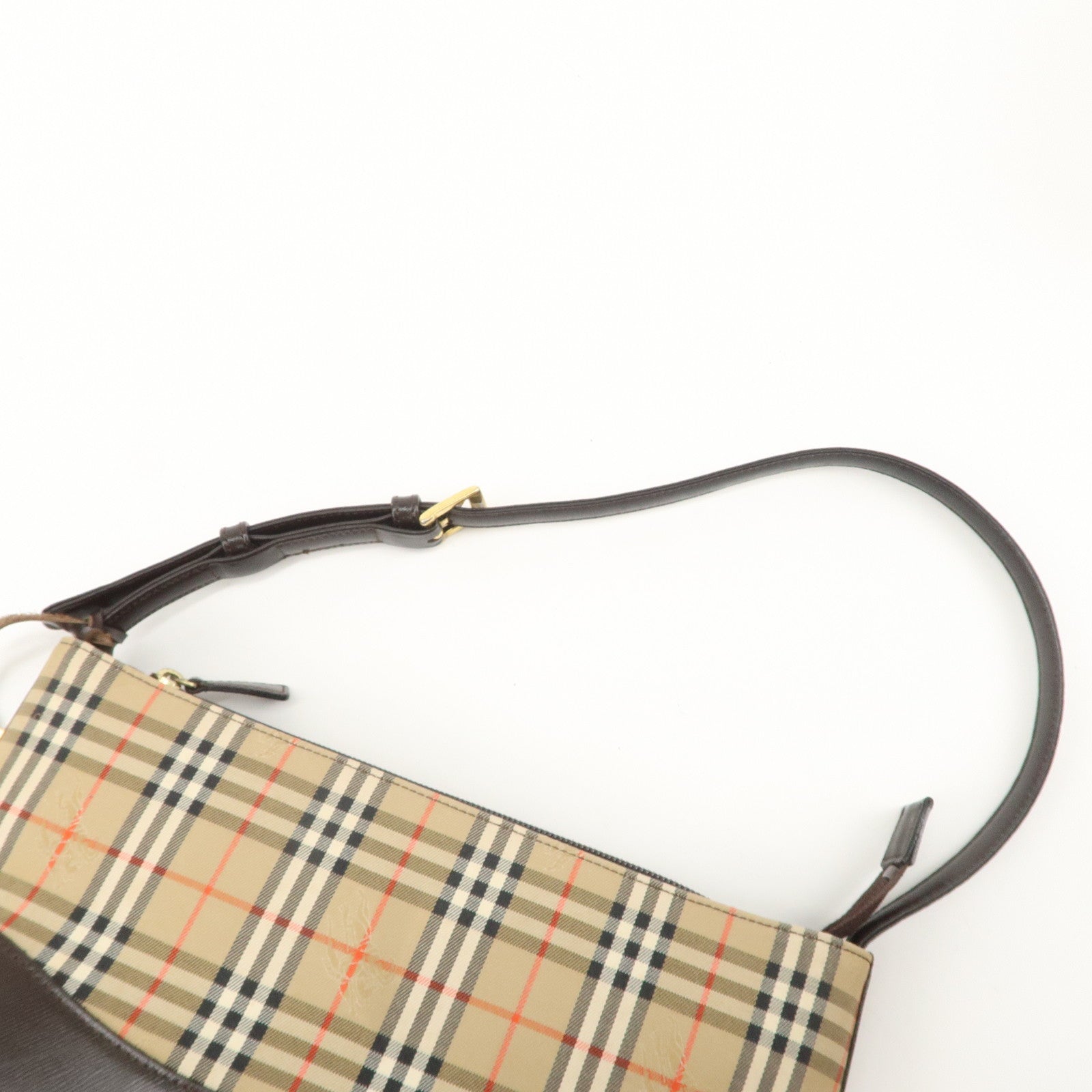 BURBERRY Canvas Leather Nova Plaid Shoulder Bag Hand Bag