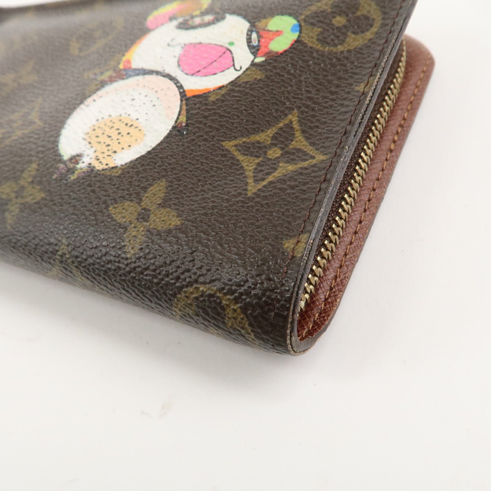 Louis Vuitton Murakami Panda Print Porte Monnaie Zip Wallet M61729