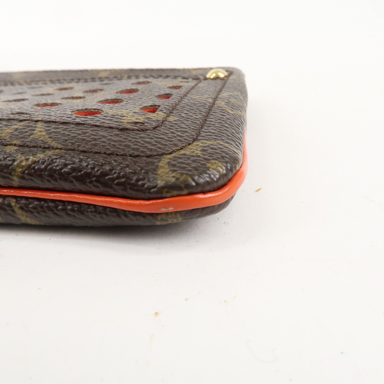 Louis Vuitton Monogram Perfo Pochette Plat Pouch Orange M95187