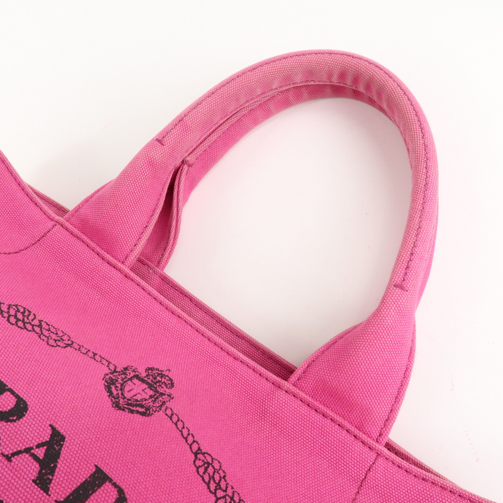 PRADA Canapa Canvas Tote Bag Limited Edition Pink Orange B1877I