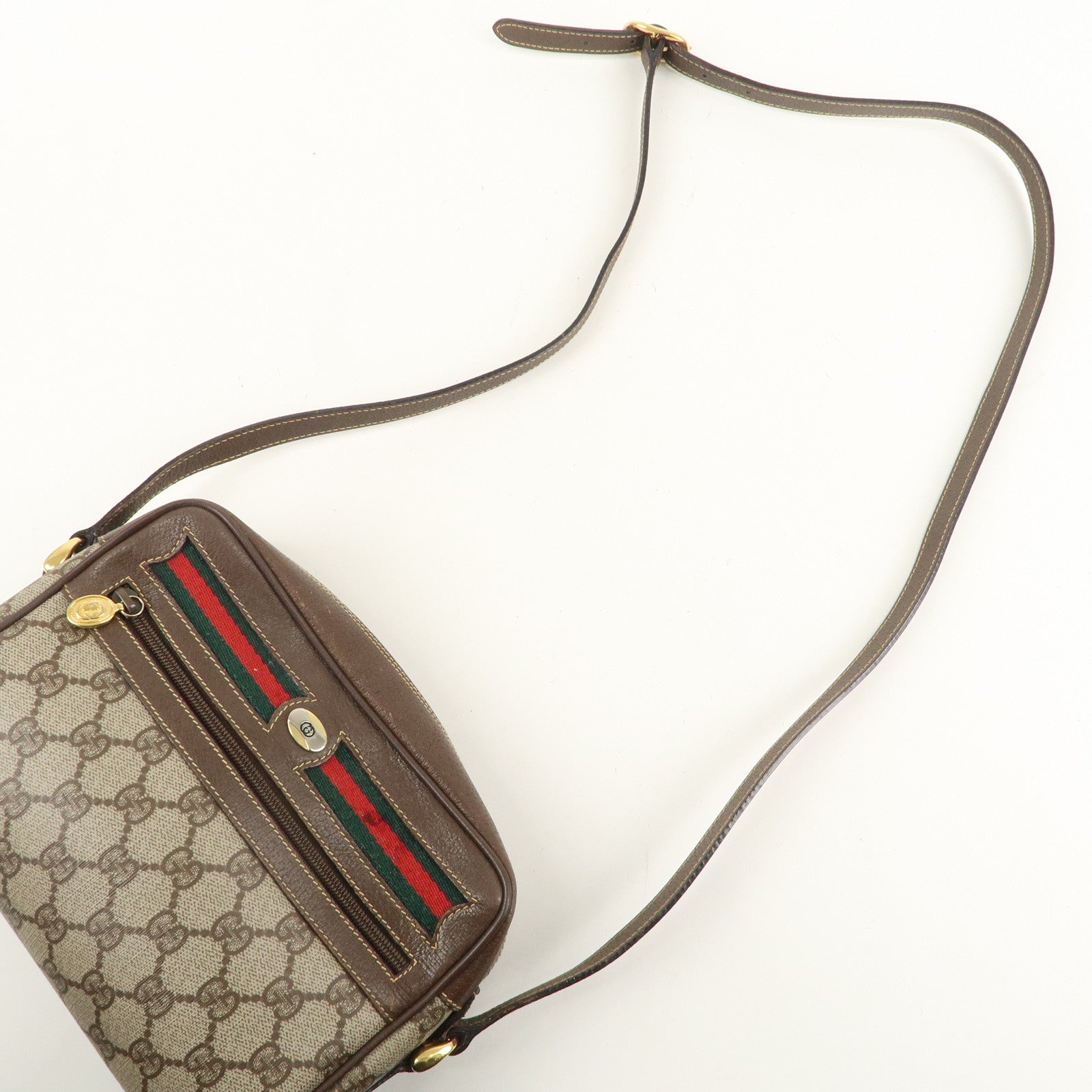 GUCCI Old Gucci Sherry GG Plus Leather Shoulder Bag 001.11516