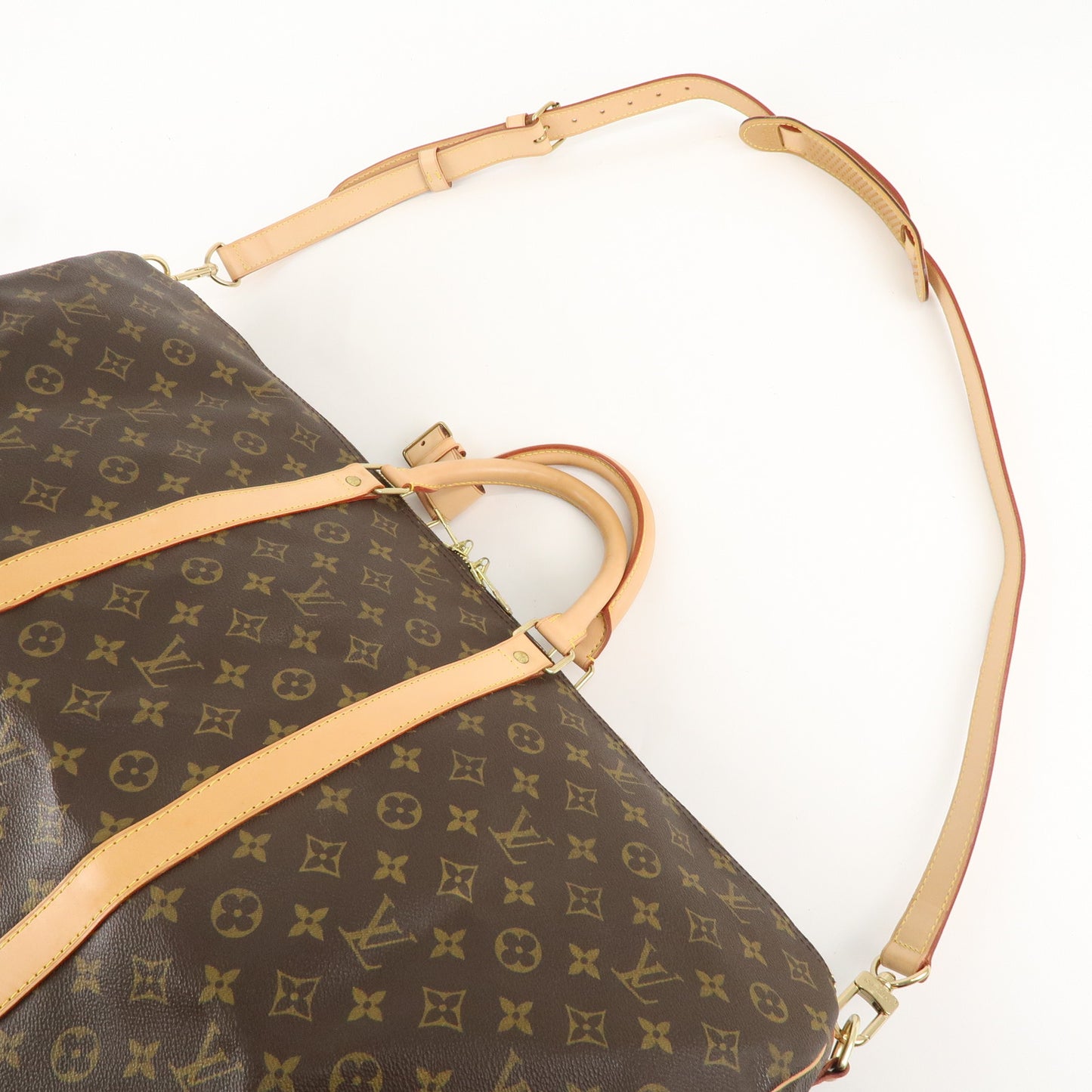 Louis Vuitton Monogram Keep All Bandouliere 60 Bag Brown M41412