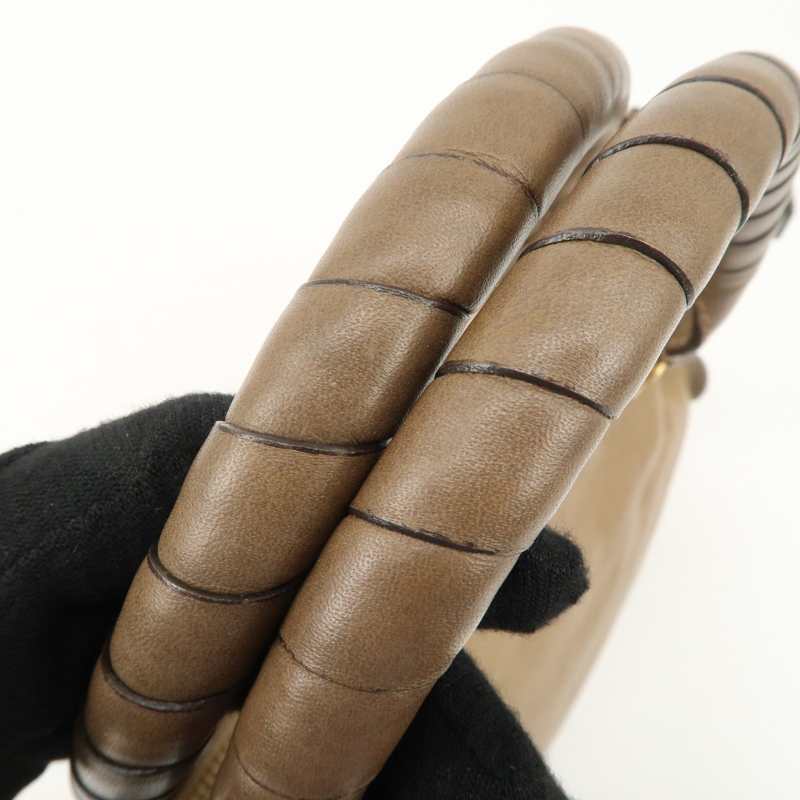 Chloe Marcie Leather Tote Bag Hand Bag Shoulder Bag Beige Used