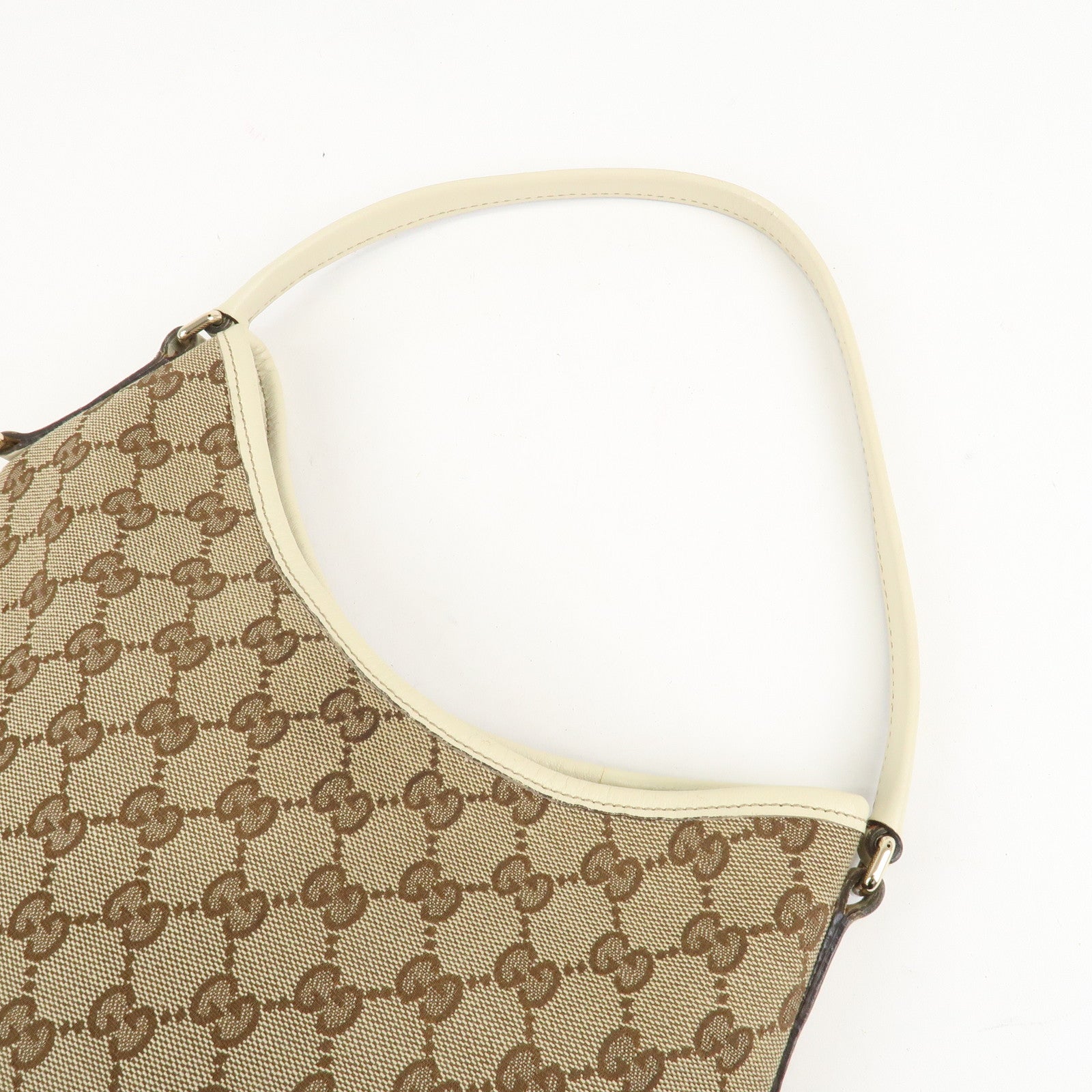 GUCCI New Britt GG Canvas Leather Shoulder Bag Beige Ivory 169947