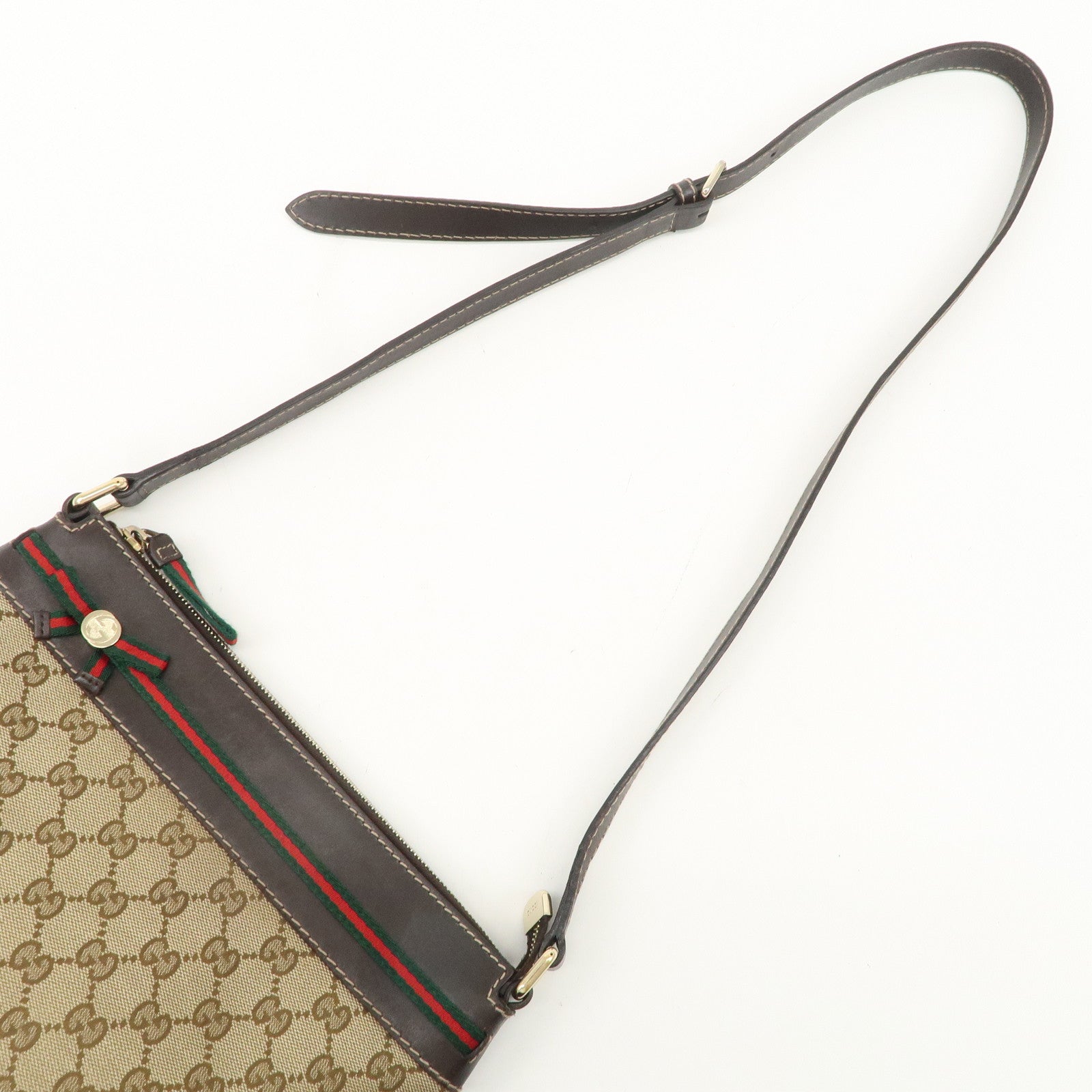 GUCCI Sherry Princy GG Canvas Leather Shoulder Bag 257065