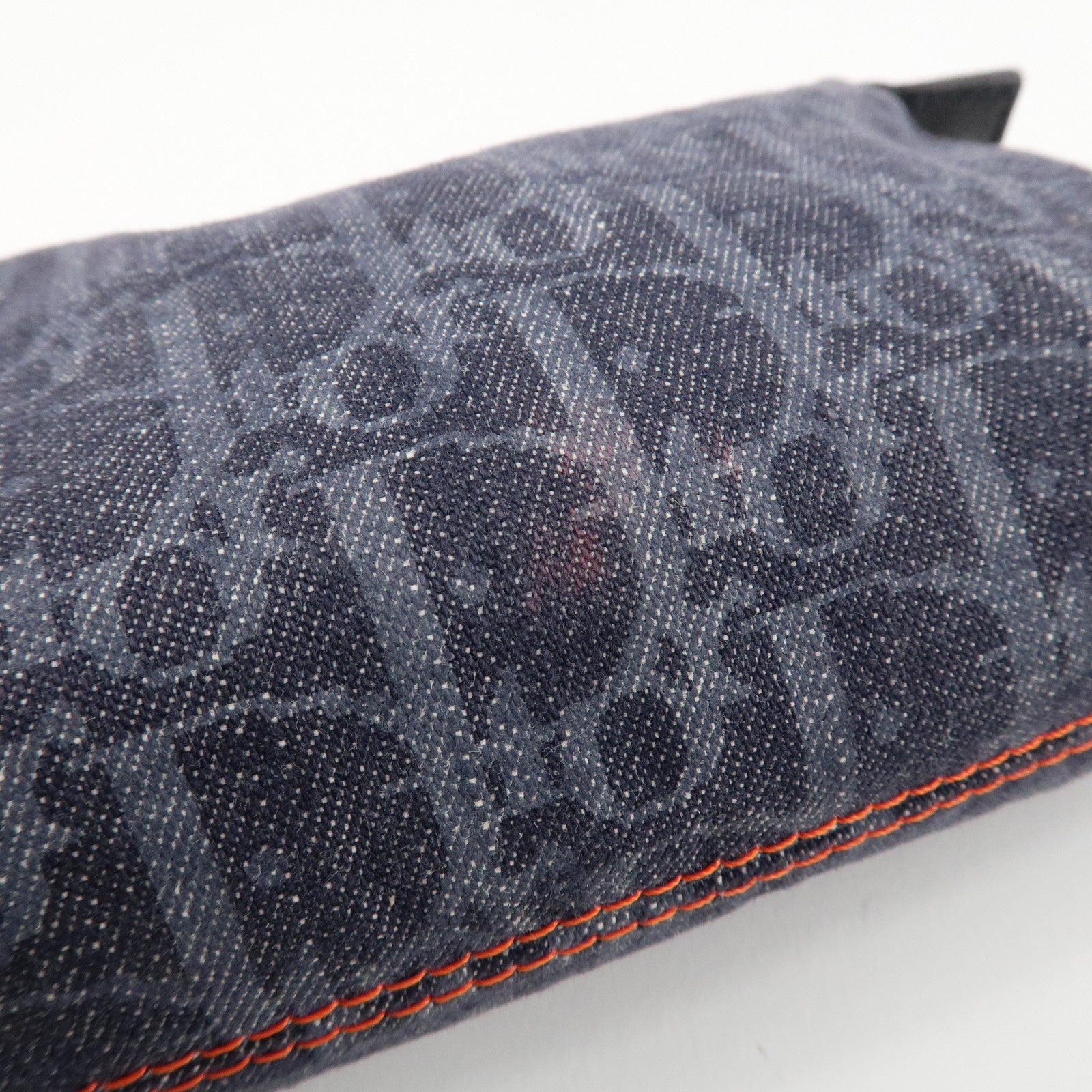 Christian Dior Flight Line Trotter Denim Leather Pouch Navy