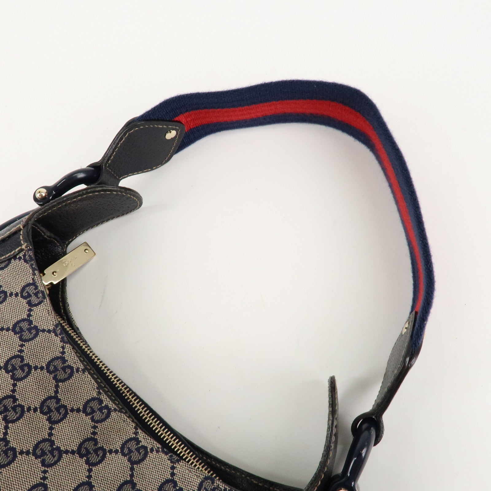 GUCCI Sherry Horsebit GG Canvas Leather One Shoulder Bag 145826