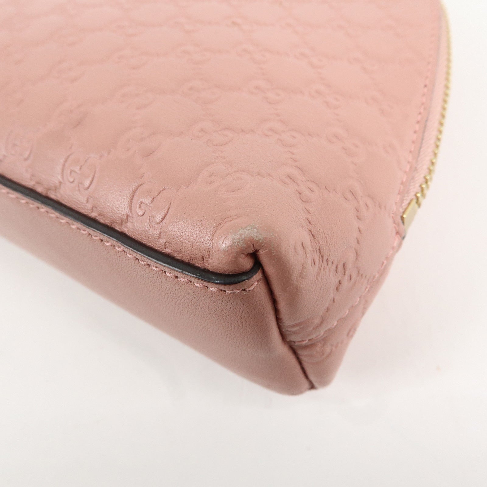 GUCCI Micro Guccissima Leather Cosmetic Pouch Pink 449893