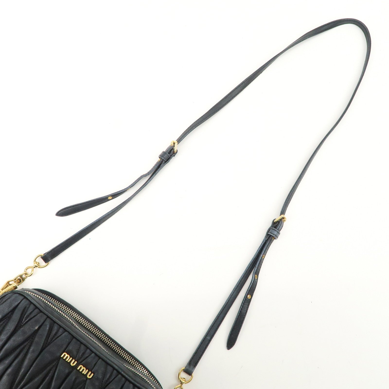 MIU MIU Matelasse Leather Shoulder Bag Black