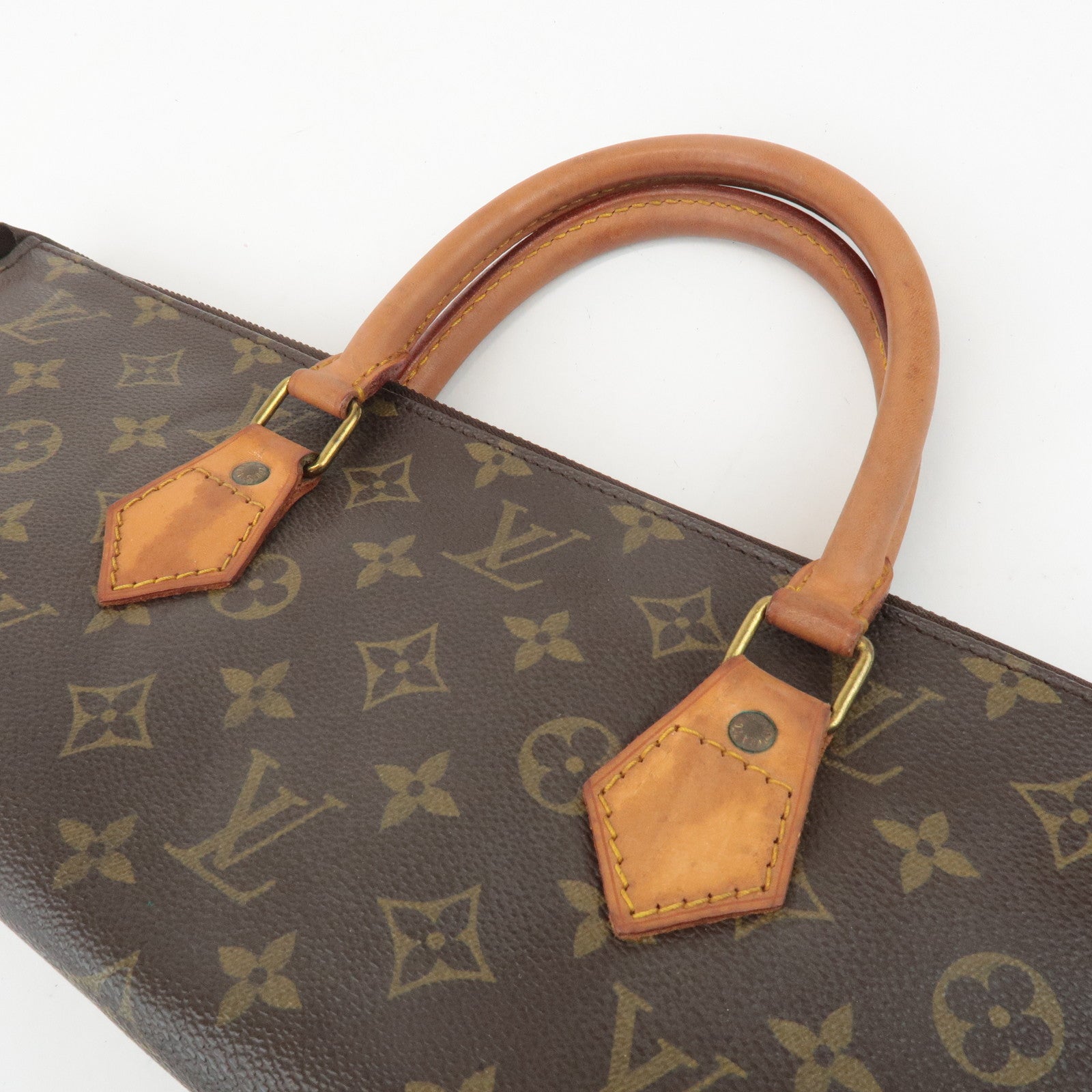 Louis Vuitton Monogram Sac Triangle Hand Bag Brown M51360 Used