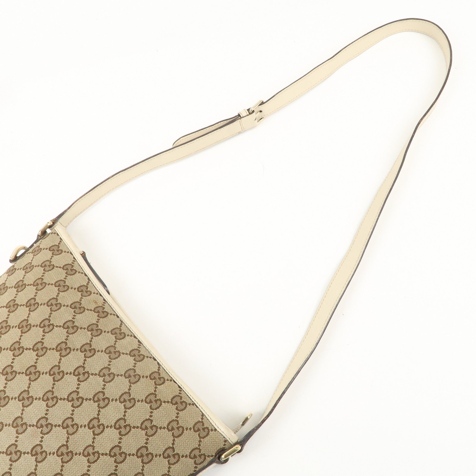 GUCCI Interlocking G Abbey GG Canvas Leather Shoulder Bag 169998