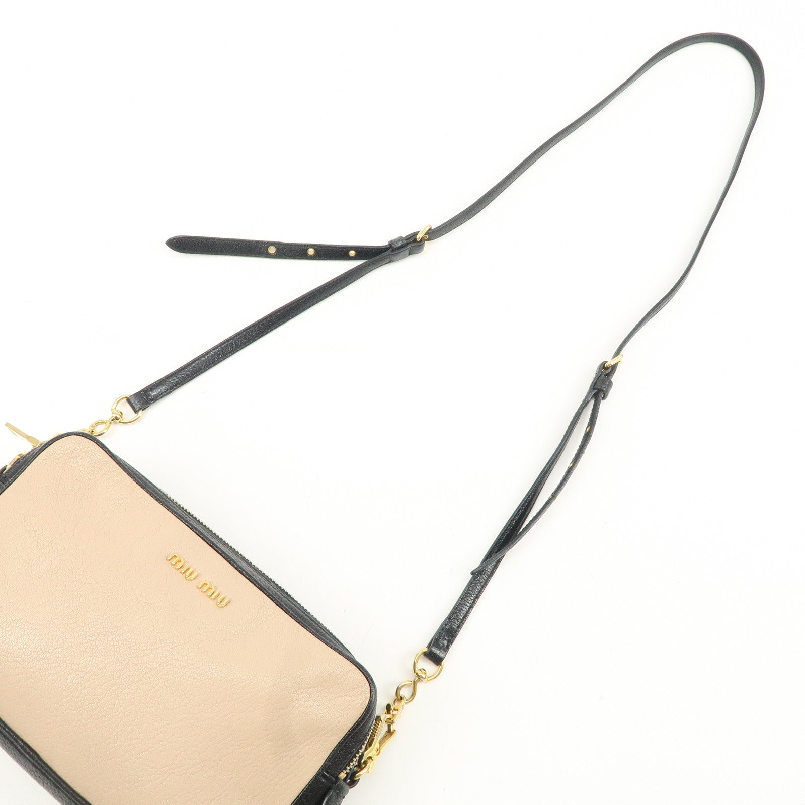 MIU MIU Leather MADRAS BICOLORE Shoulder Bag Crossbody Bag RT0539