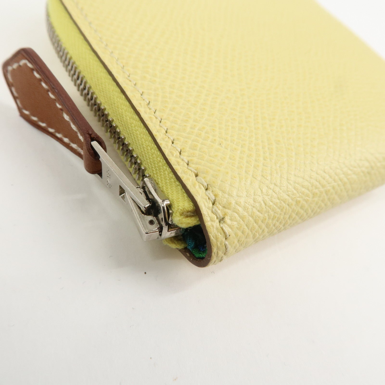 HERMES Azap Veau Epsom Silk In Mini Coin Case Jaune Poussin Used