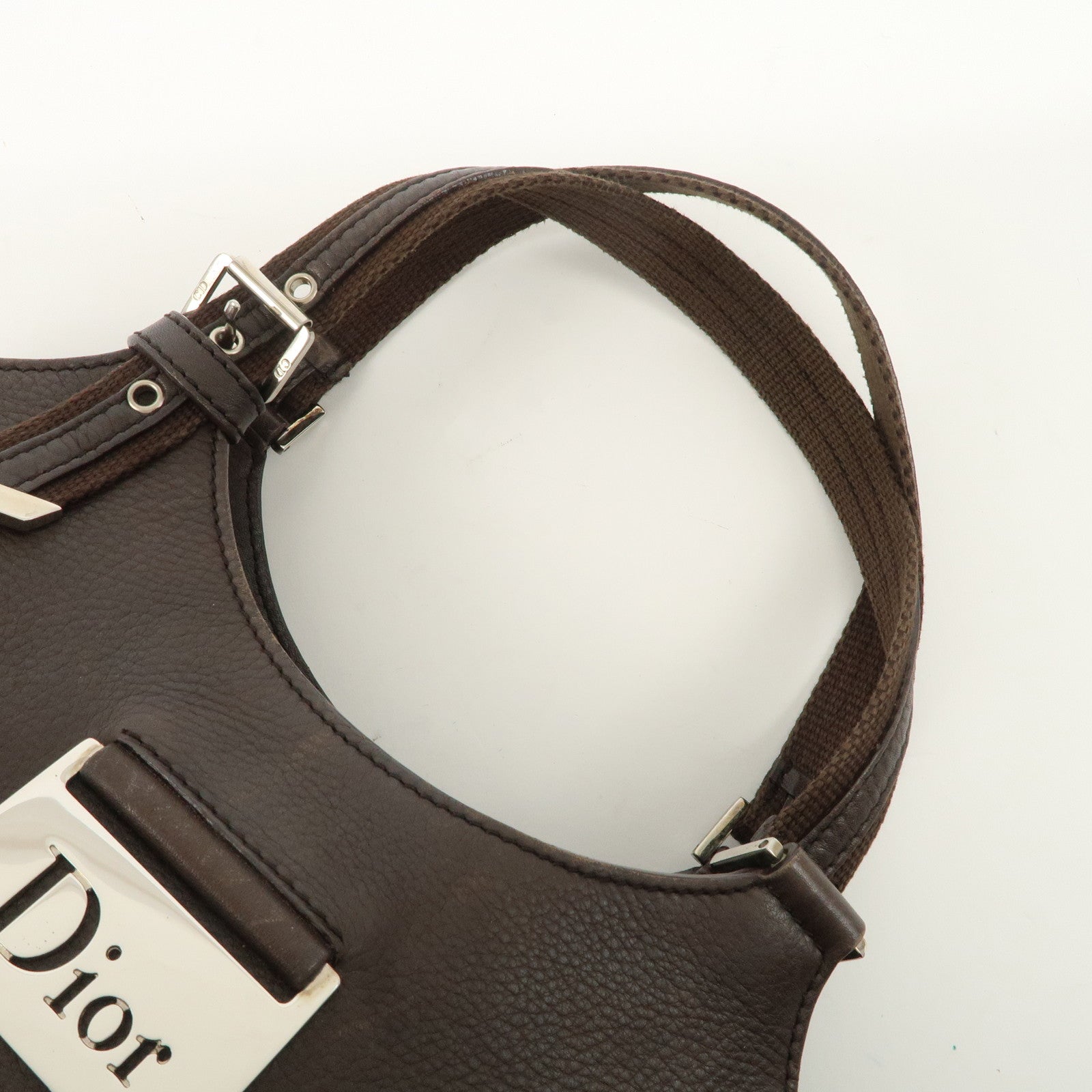 Christian Dior Trotter Canvas Leather Tote Bag Beige Brown