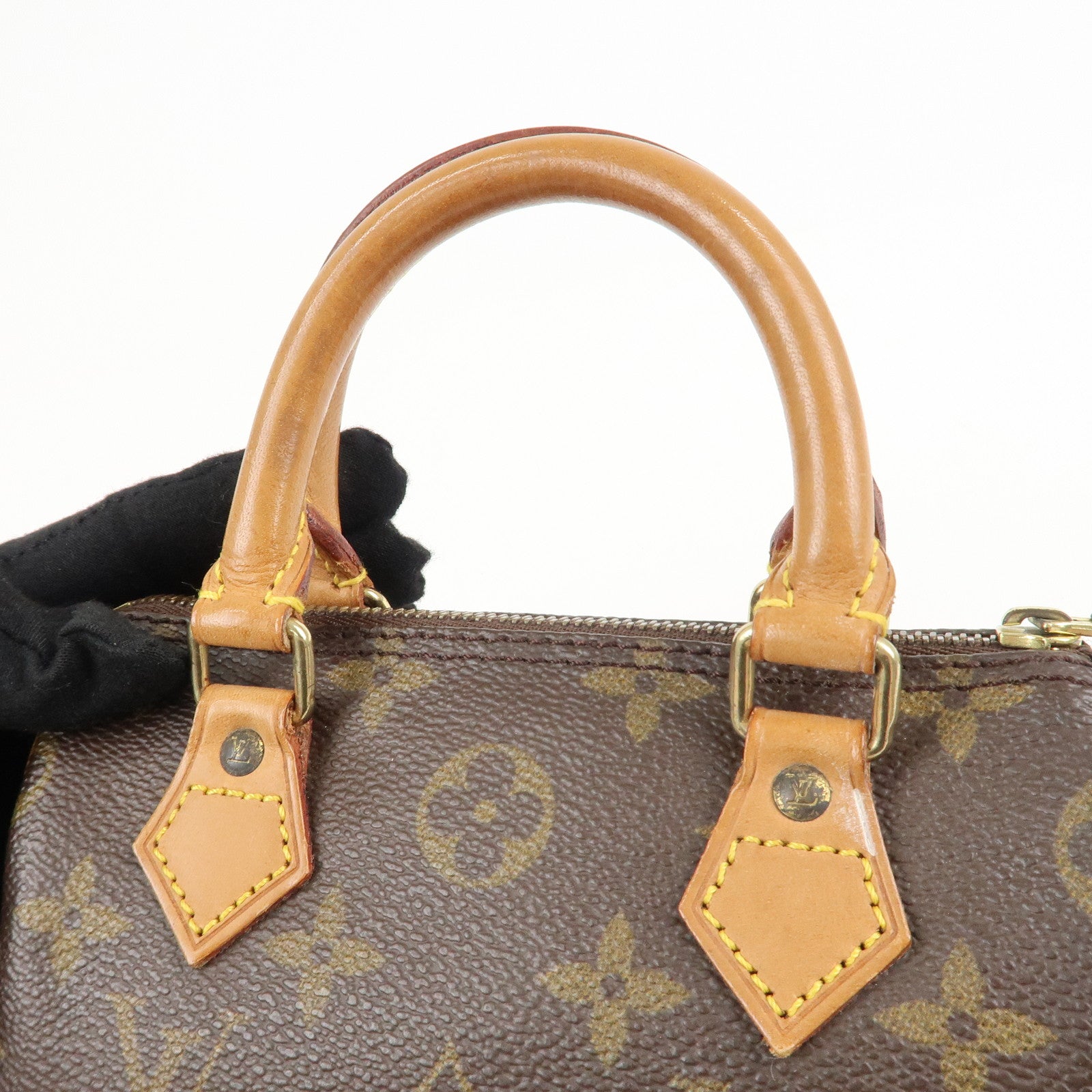 Louis Vuitton Monogram Mini Speedy Hand Bag Brown M41534 Used