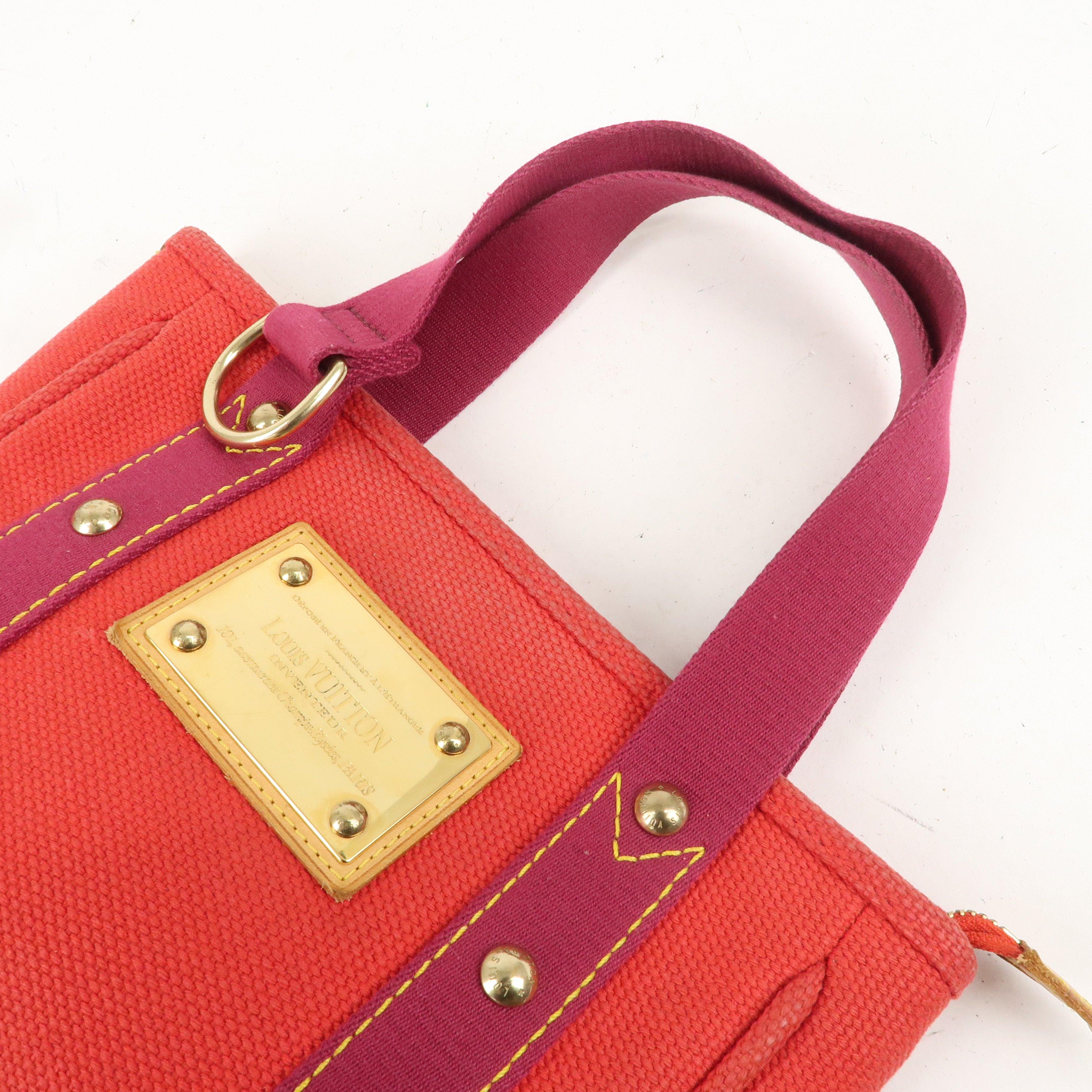 Louis Vuitton Antigua Cabas PM Hand Bag Rouge M40037