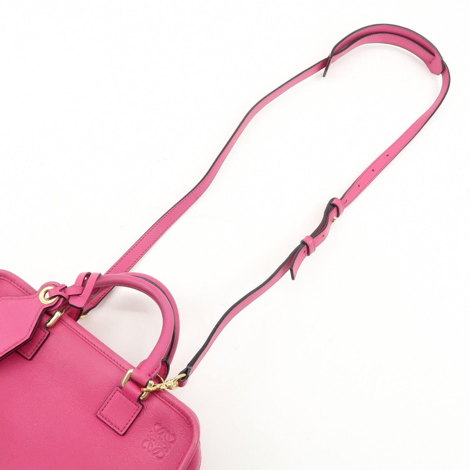 LOEWE Anagram Leather Amazona 23 2Way Shoulder Hand Bag Pink