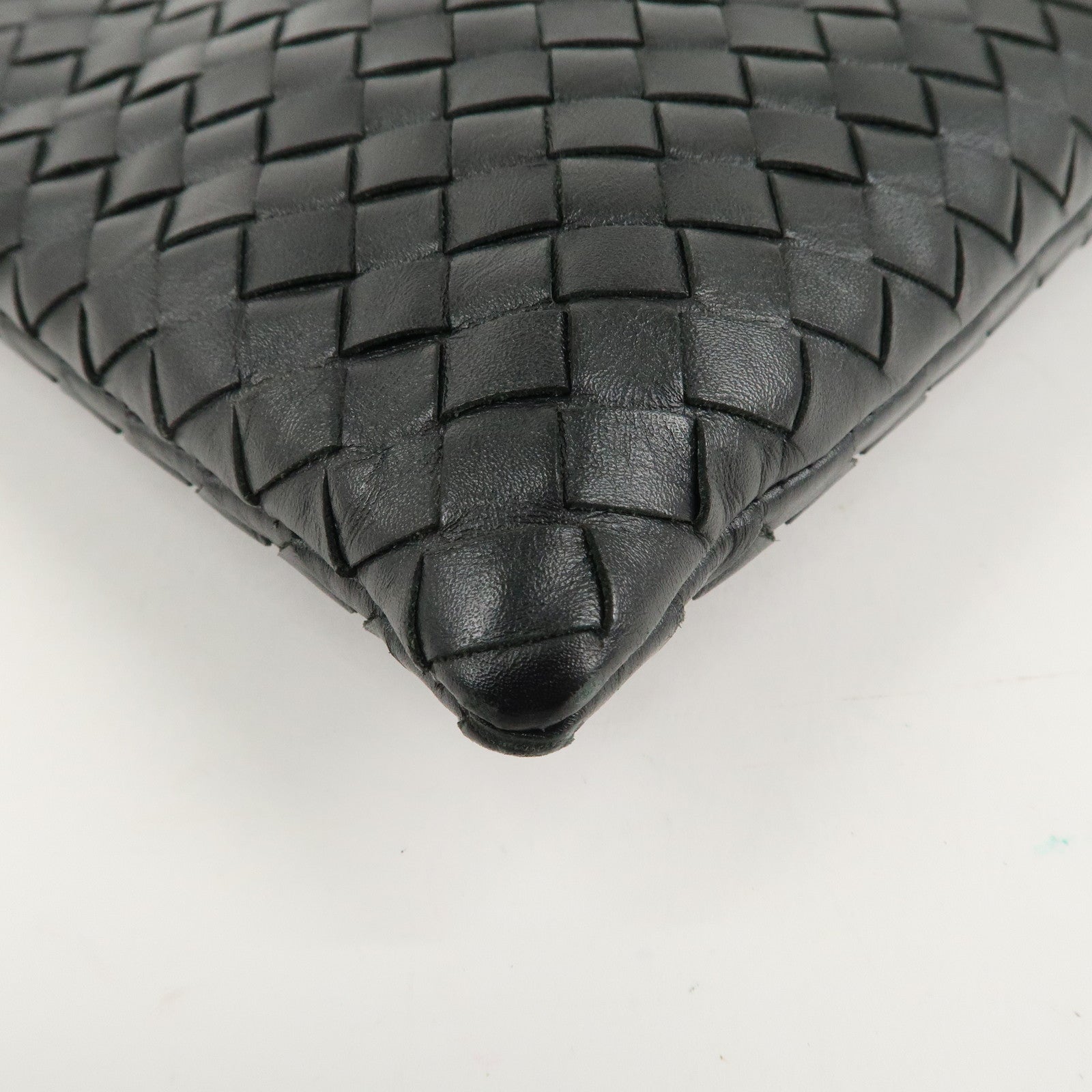 BOTTEGA VENETA Intrecciato Leather Clutch Bag Black