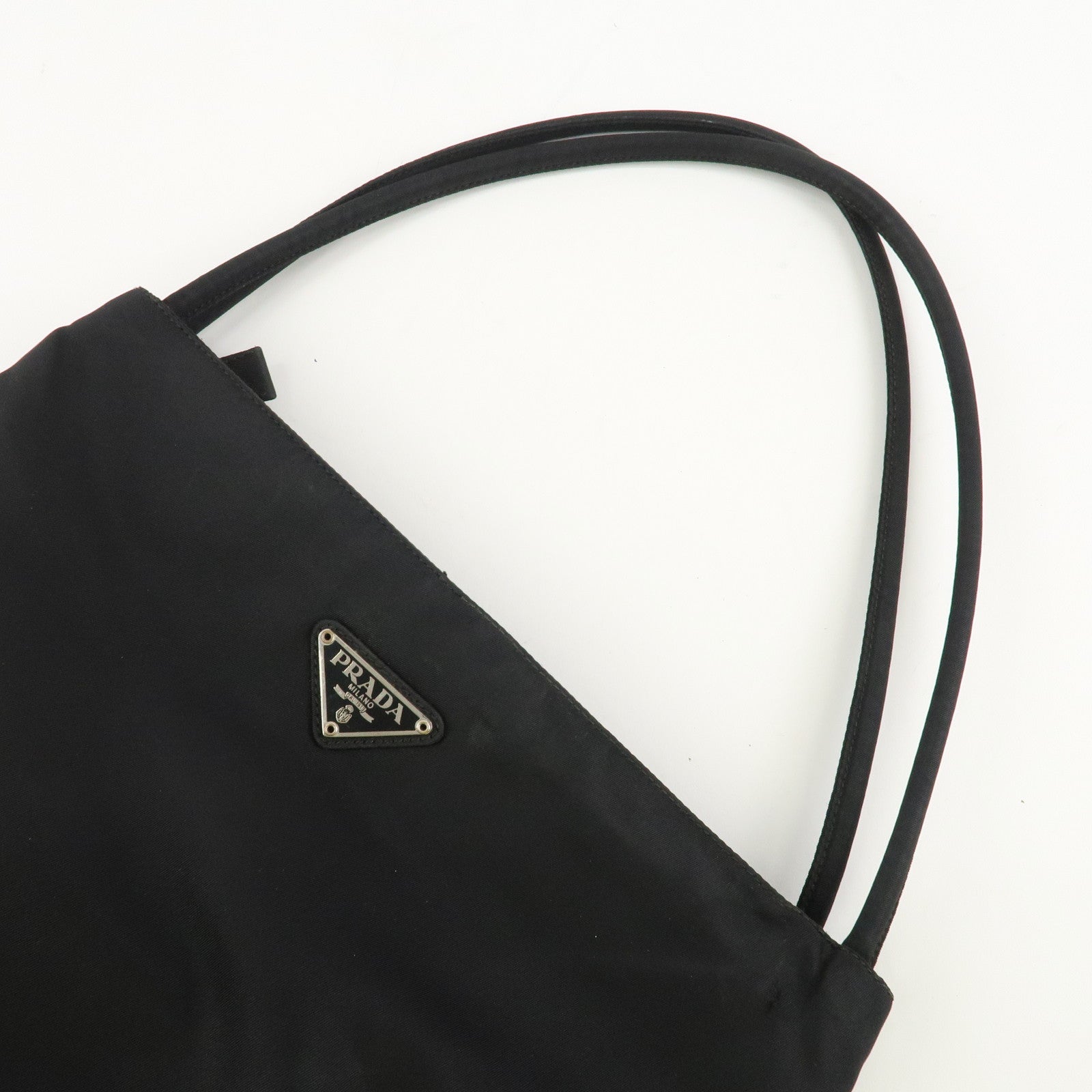 PRADA Logo Nylon Tote Bag Shoulder Bag Hand Bag Black B6242