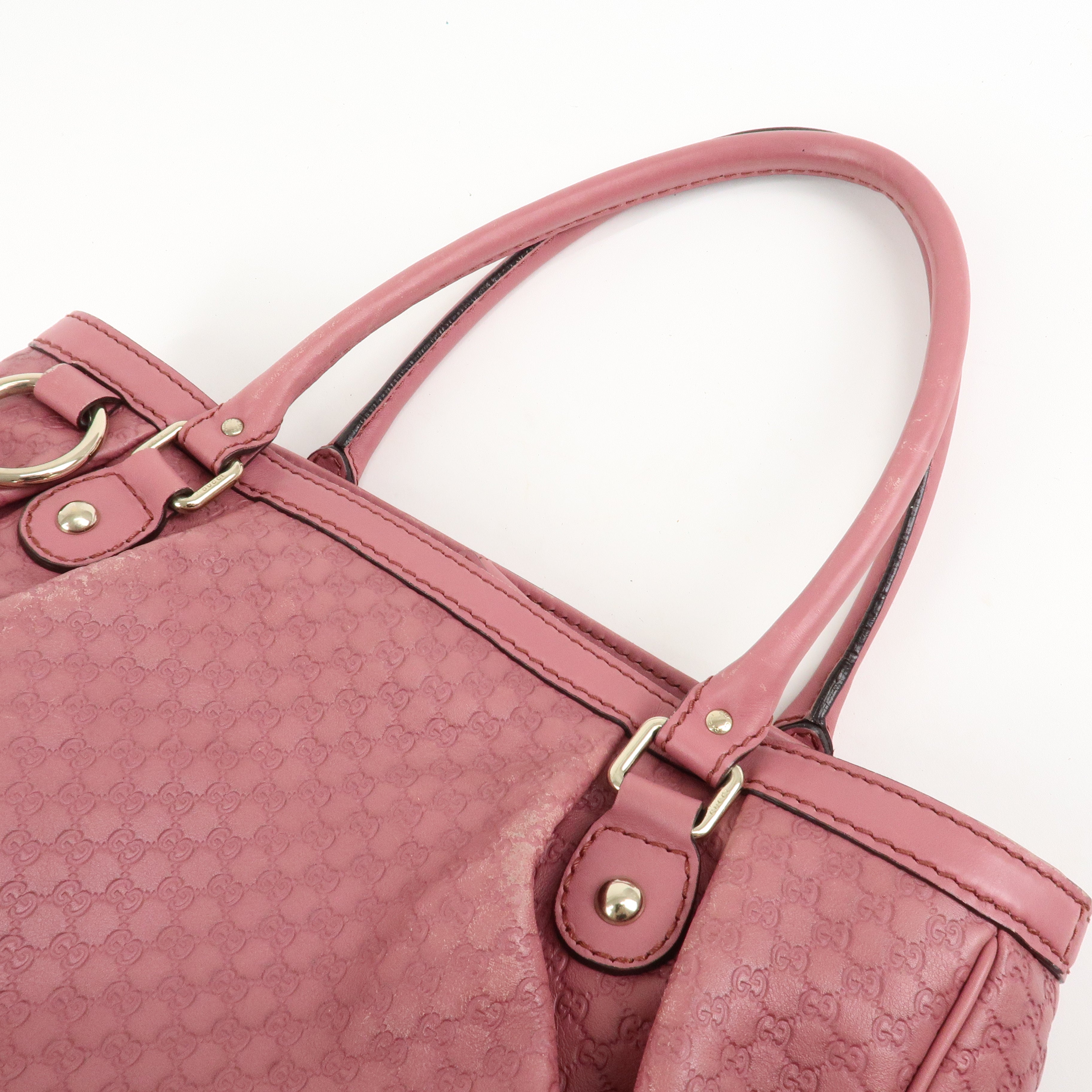 GUCCI Sukey Micro Guccissima Leather Tote Bag Pink 296835