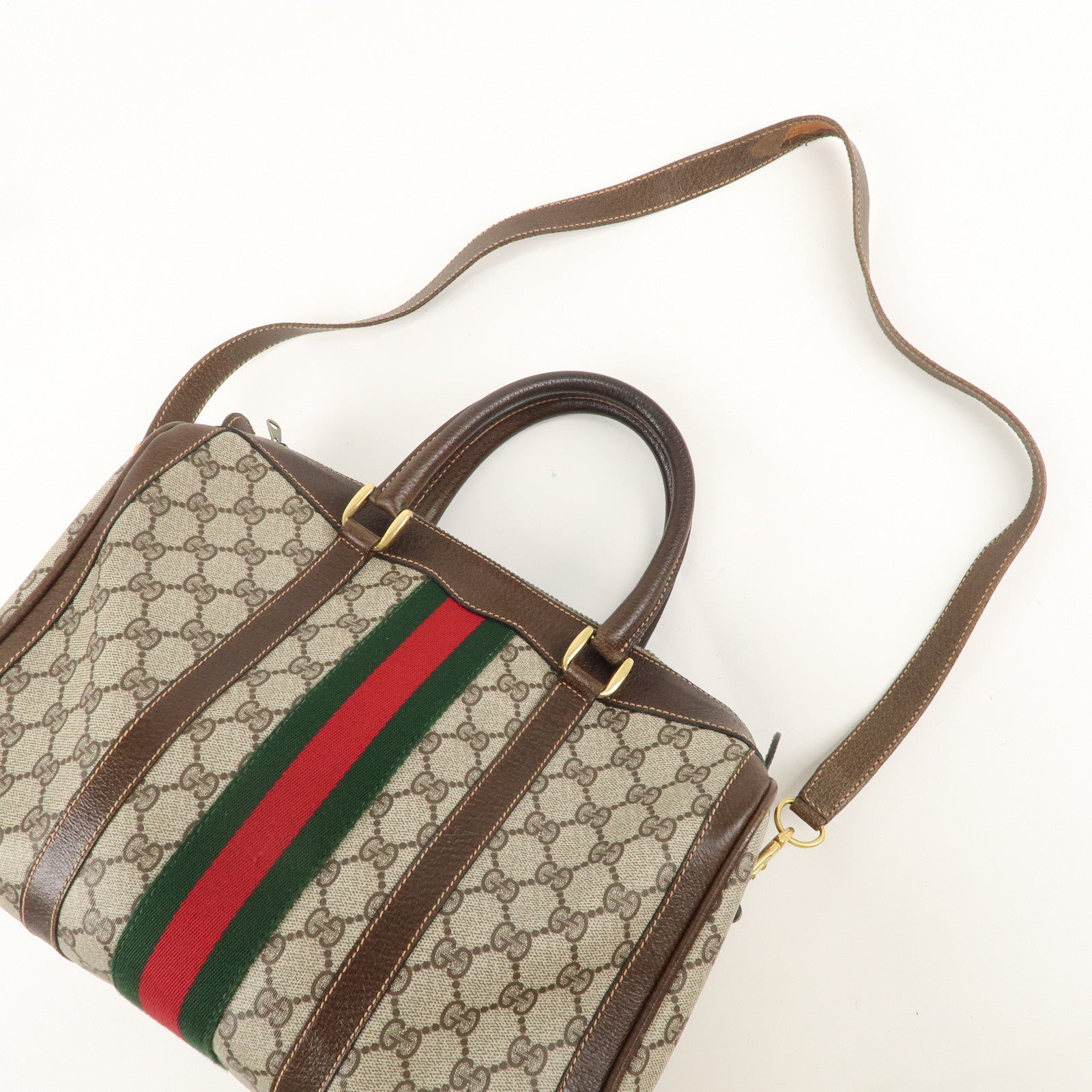 GUCCI Old Gucci Sherry GG Plus Leather 2WAY Boston 40.02.606.33