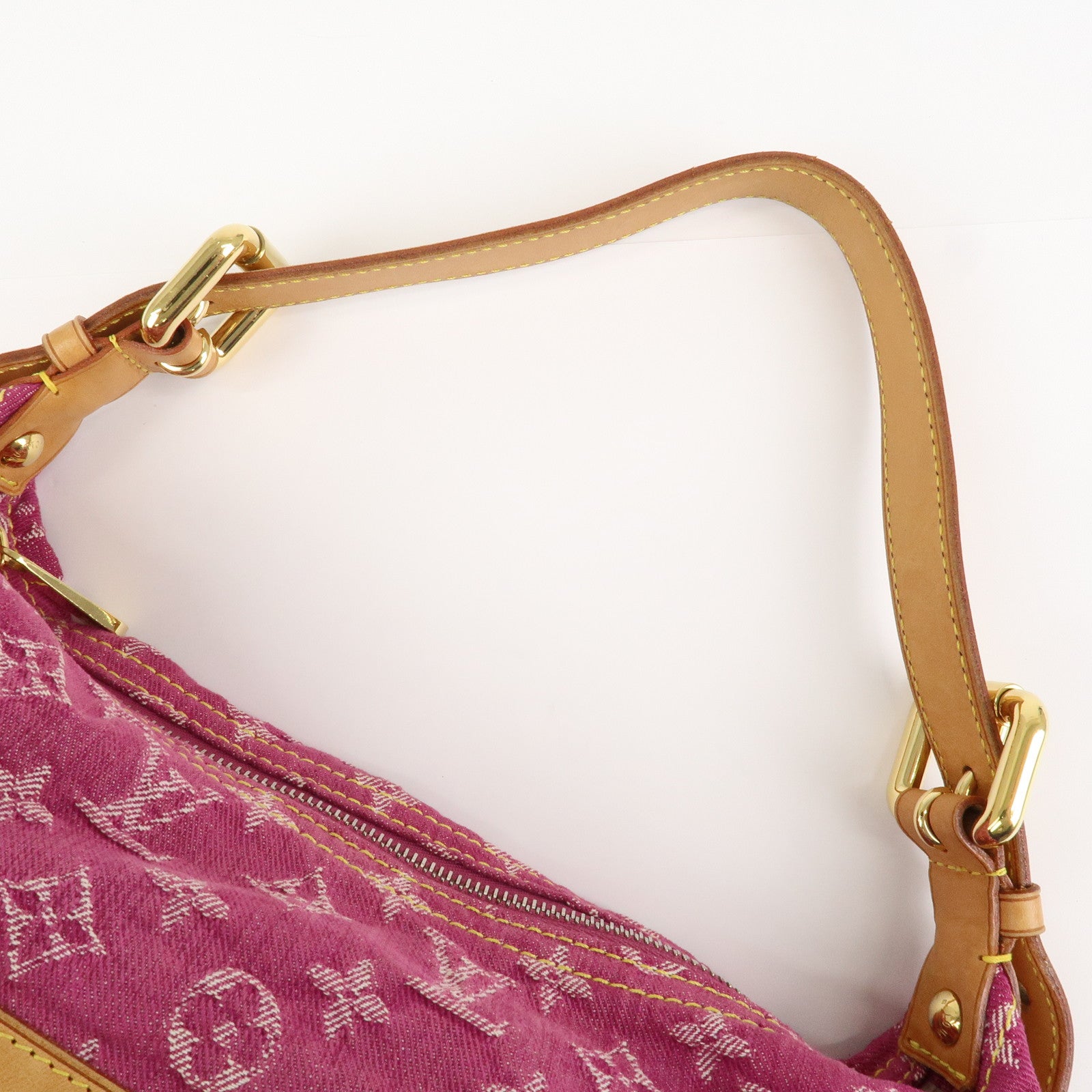 Louis Vuitton Monogram Denim Baggy GM Shoulder Bag Fuchsia M95210 Used