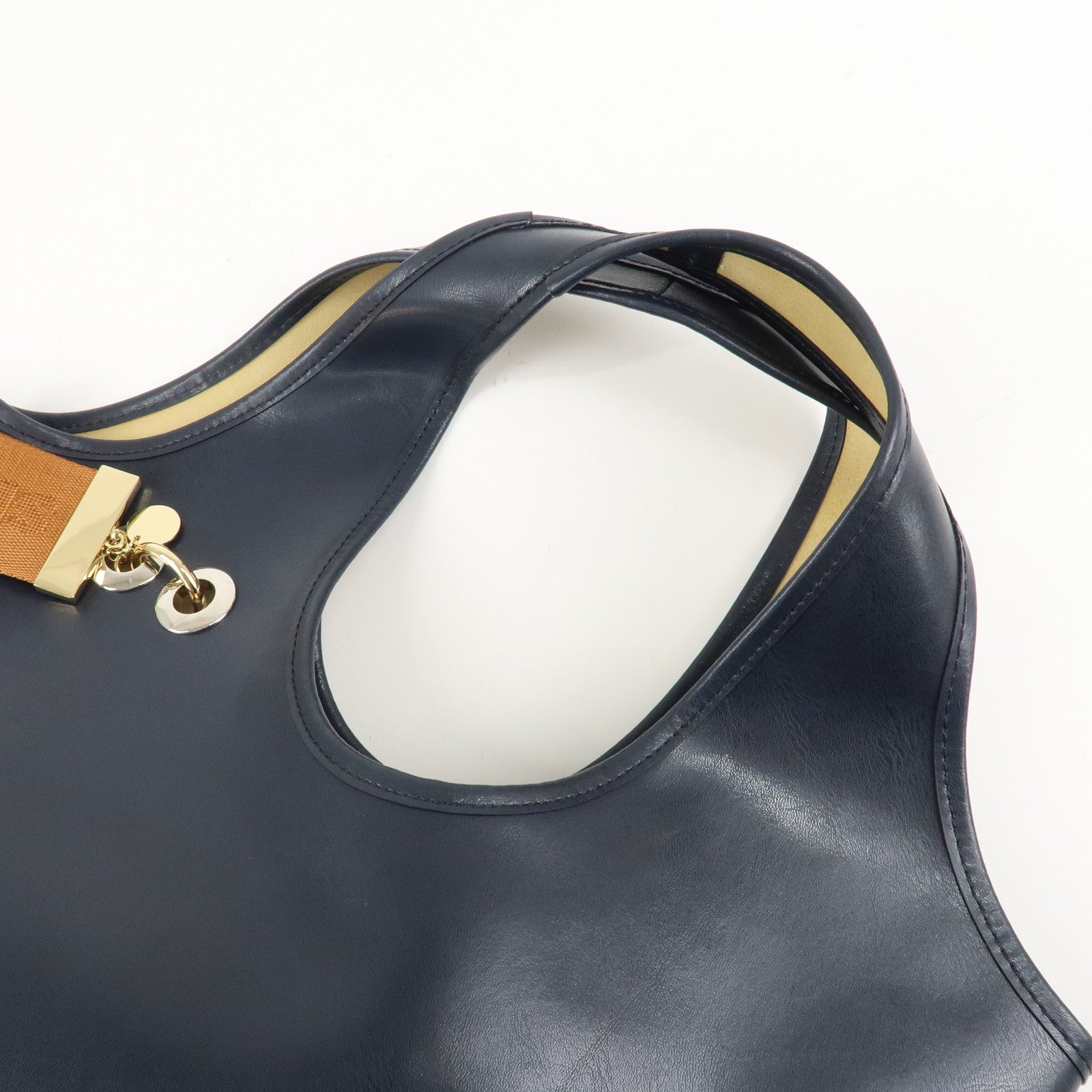 Chloe See By Chloe Leather Shoulder Bag Hand Bag Navy Used