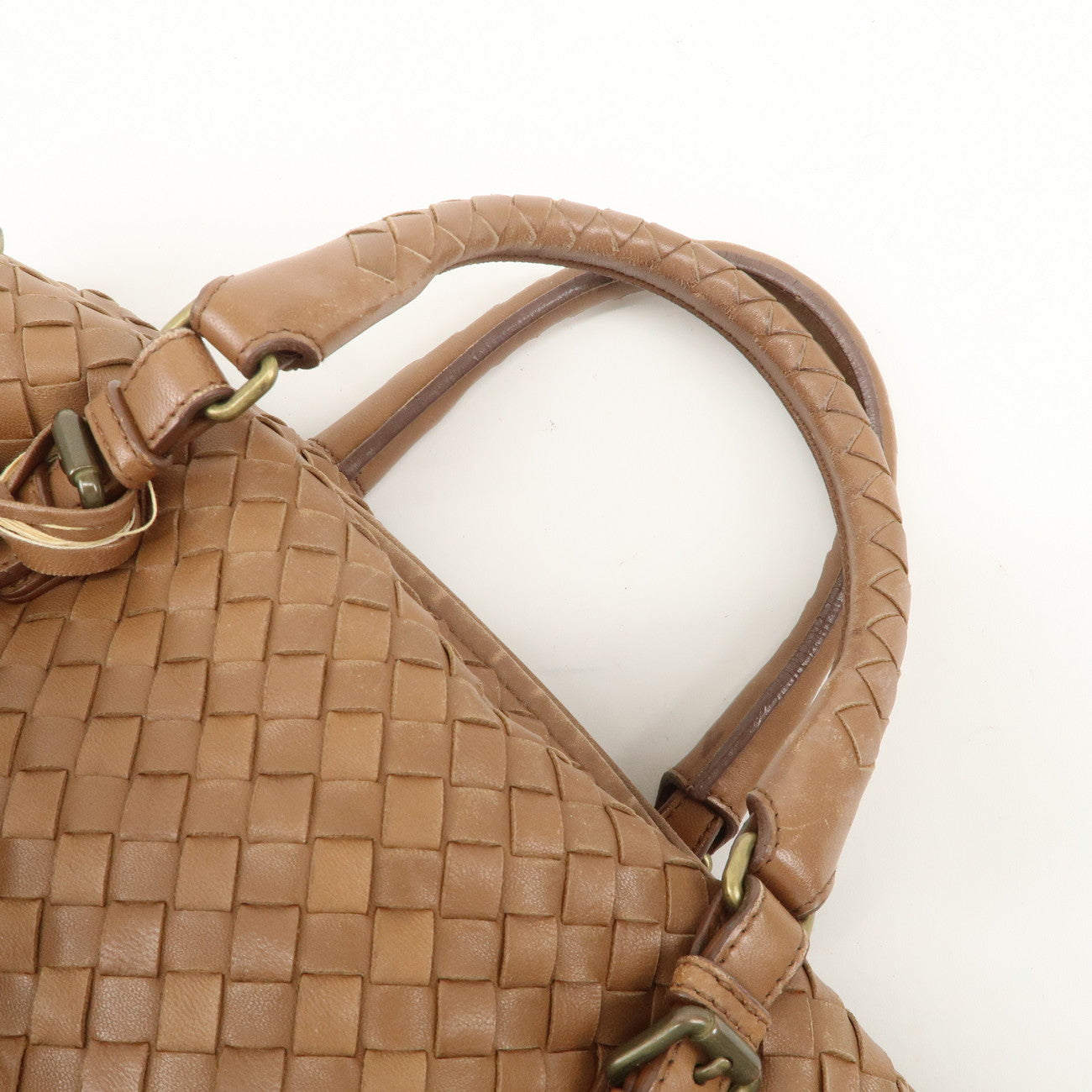 BOTTEGA VENETA Intrecciato Leather Montaigne Boston Bag Brown 173398